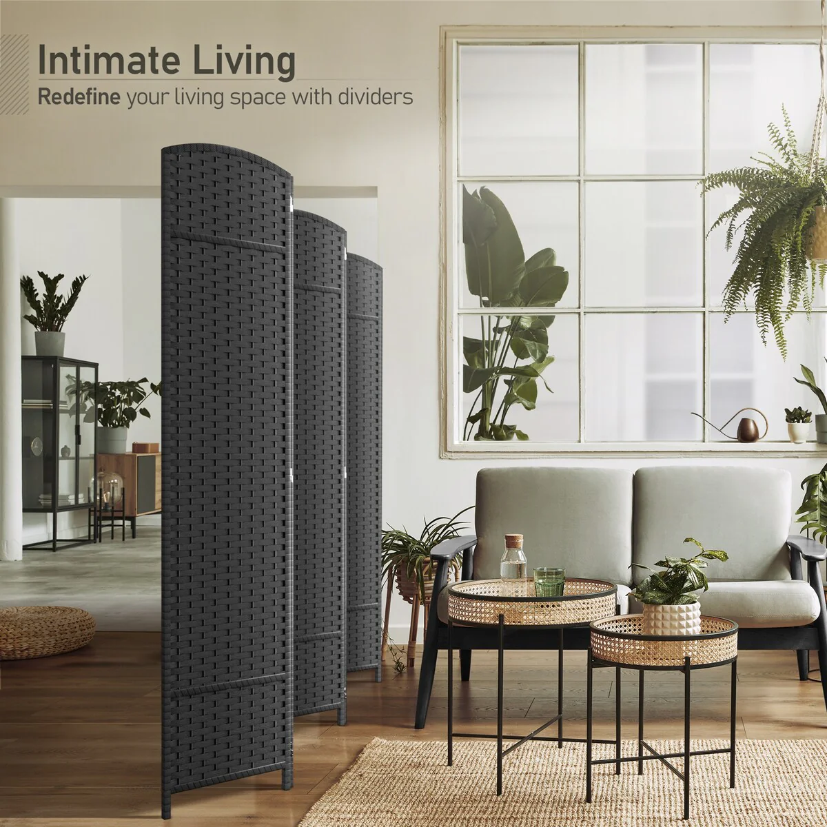 6 Panel Room Divider, 6ft Tall Extra Wide Folding Privacy Screen with Hand-Woven Mesh Panels - Image 28
