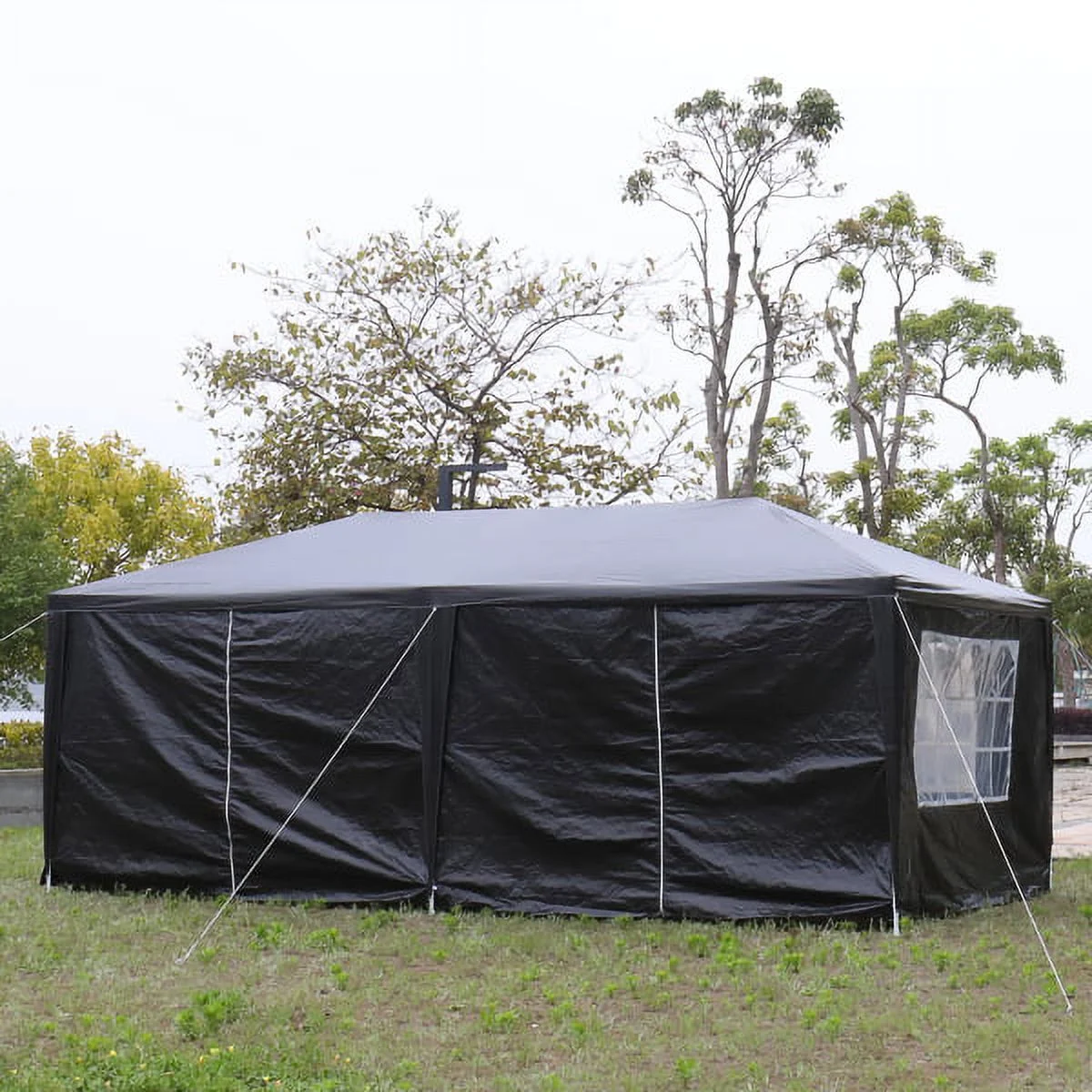 Fithood 10'x20' Outdoor Party Tent with 6 Removable Sidewalls, Waterproof Canopy Patio Wedding Gazebo, Black - Image 3