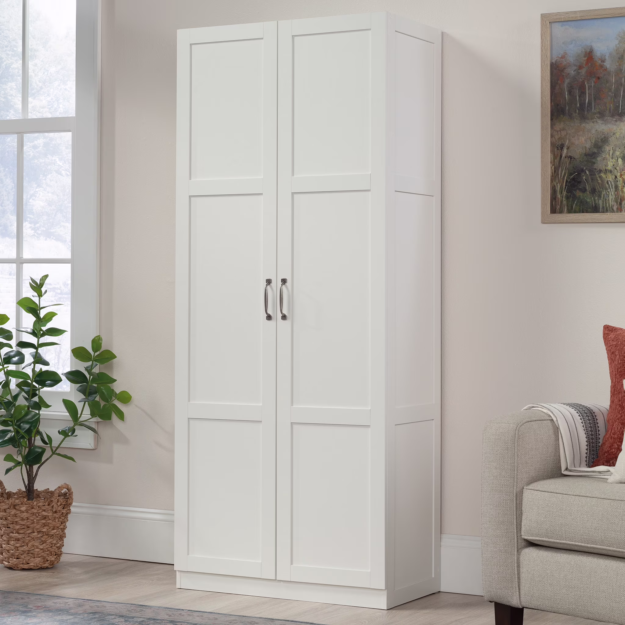 Sauder Select 2 Door Storage Cabinet, Reclaimed Pine Finish - Image 5
