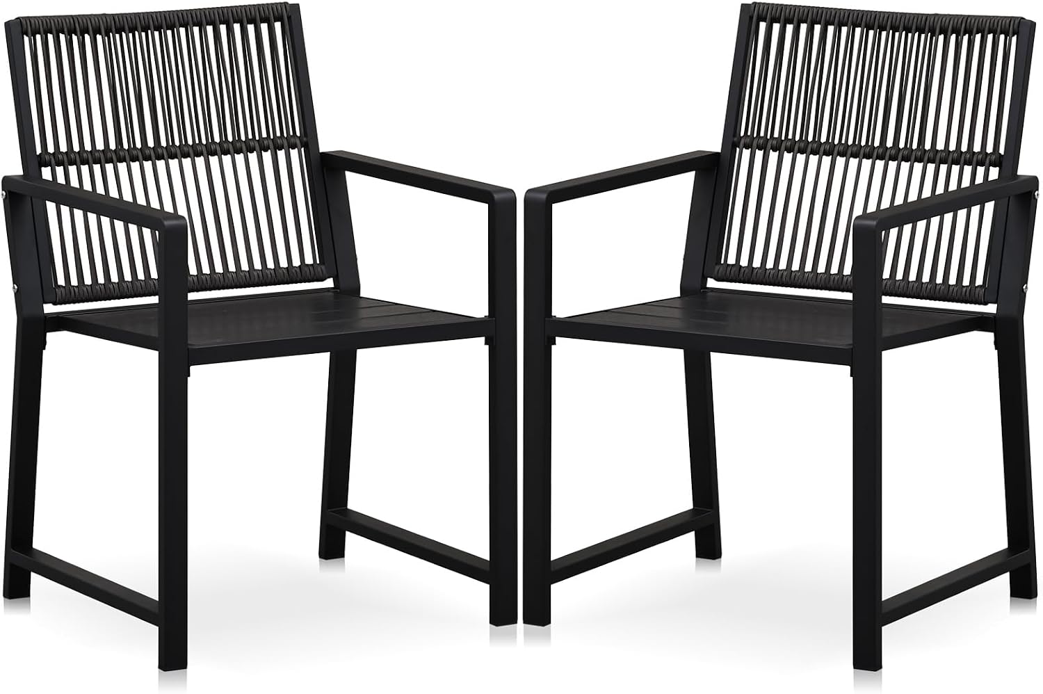 Outdoor HDPE Patio Dining Chairs ,400Lbs,Black,Set of 2 - Image 32