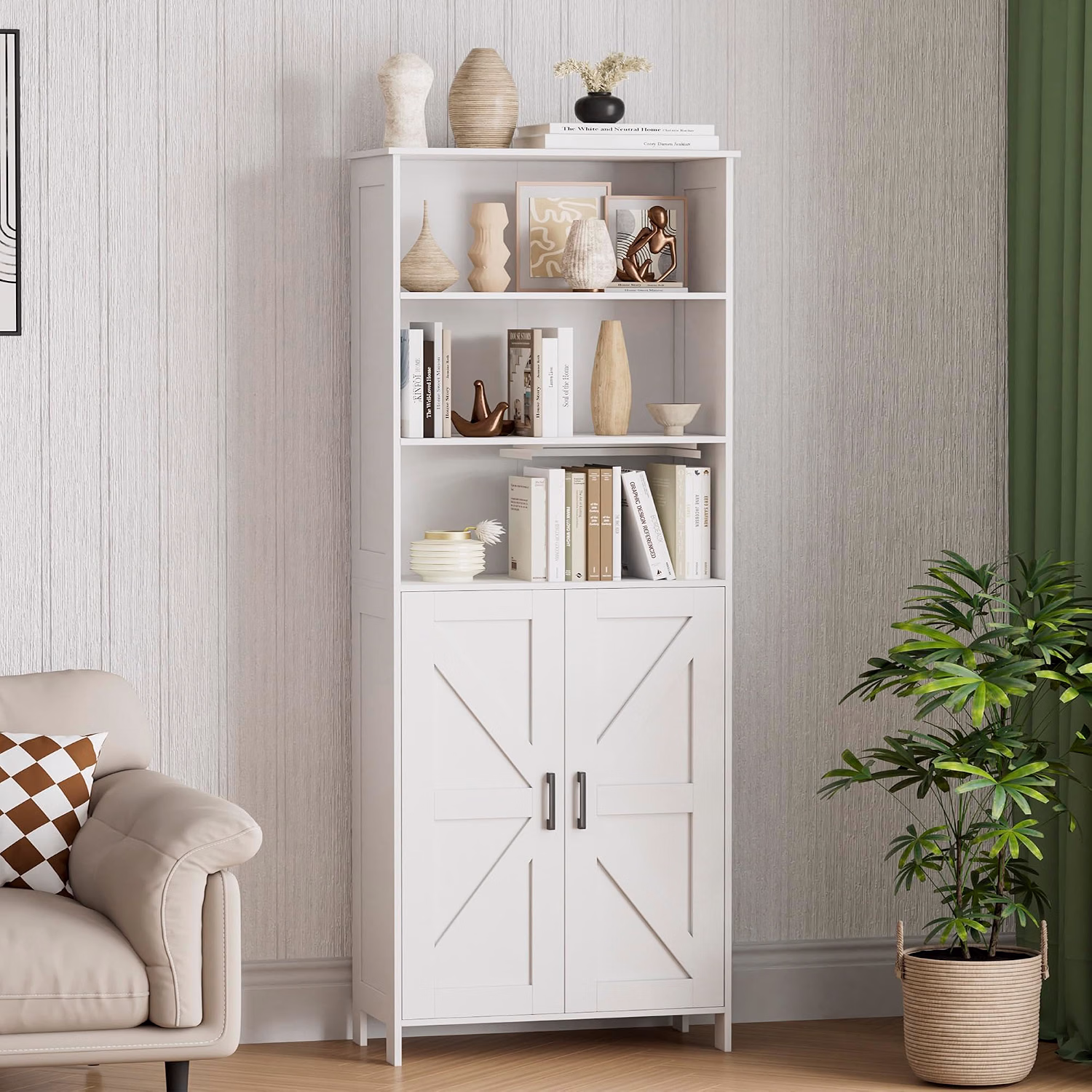 67" Tall Bathroom Storage Cabinet, Bathroom Floor Cabinet - Image 8
