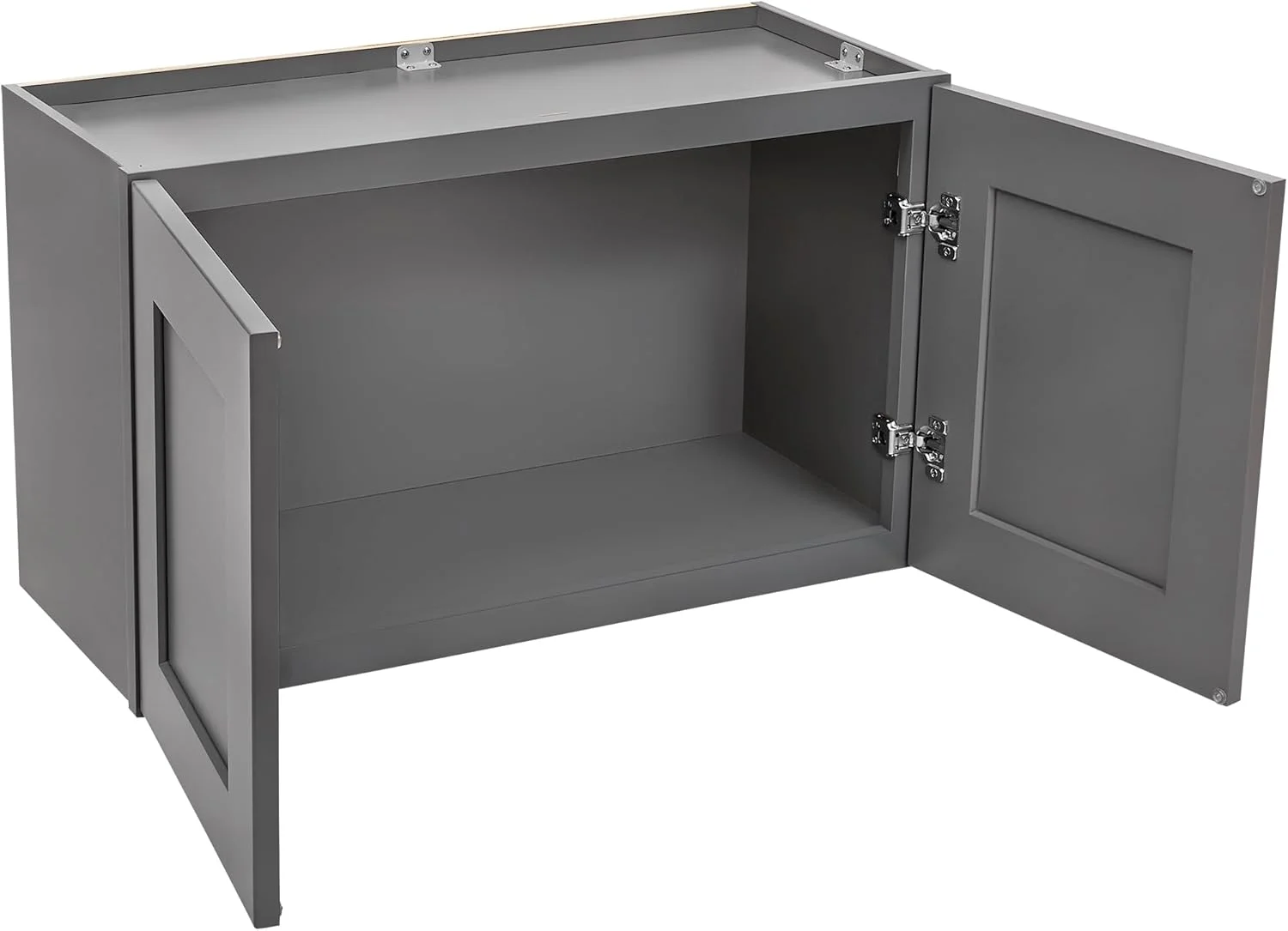 Gray Shaker Wall Cabinet - Ready to Assemble, Perfect for Kitchen, Laundry, Garage or Bathroom Storage - 30" W x 12" H x 12" D - Image 3
