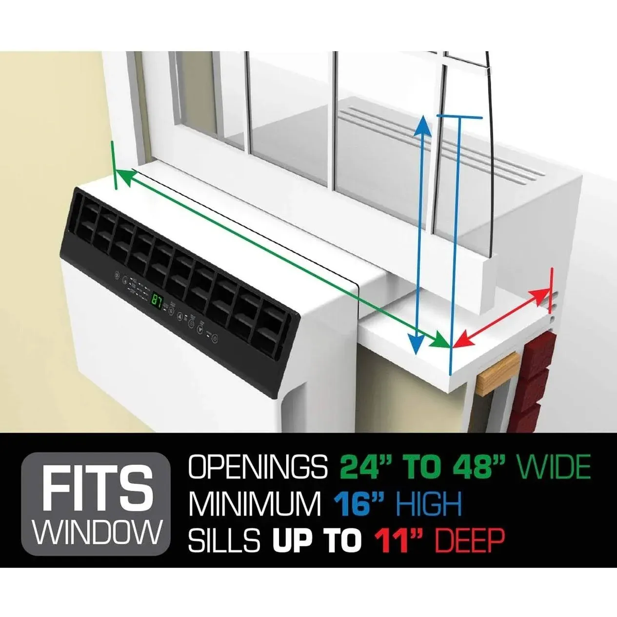 8,000 BTU Hybrid (saddle) Window Air Conditioner with WiFi - 8,000 BTU (White) - Image 2