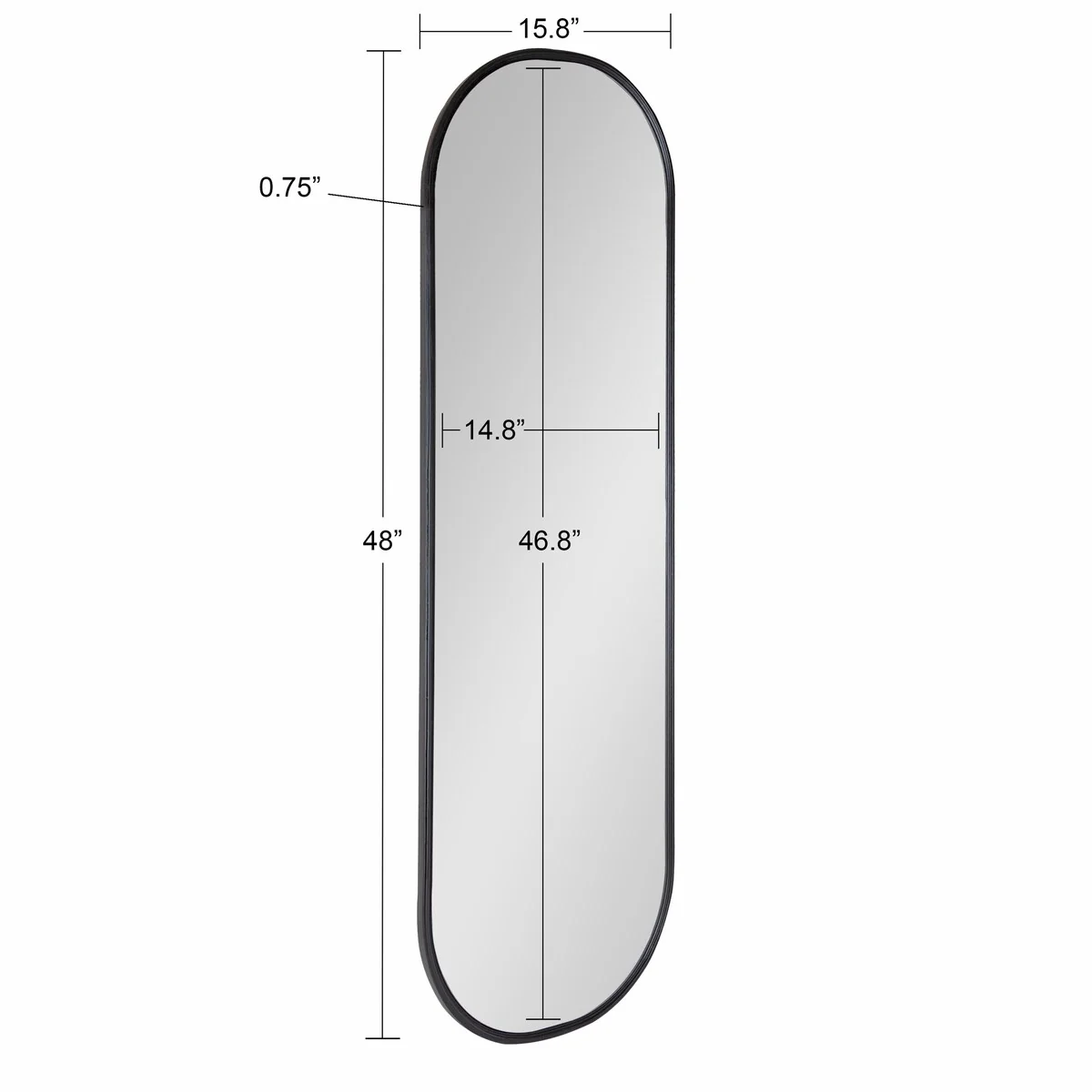 Modern Capsule Framed Wall Mirror, Decorative Oval Accent Mirror for Living Room, Bedroom and Entryway - Image 78