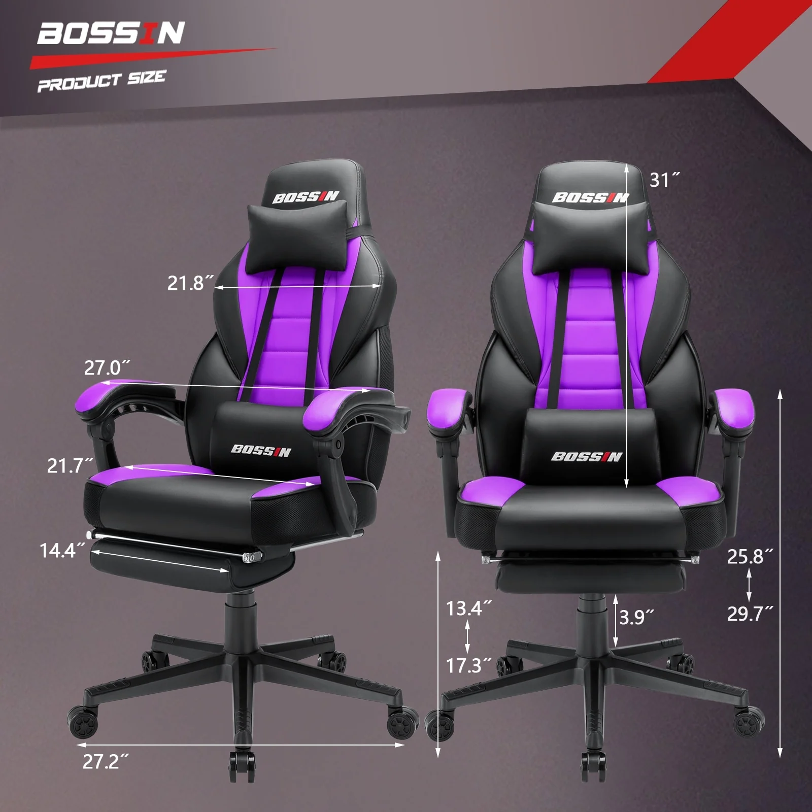 Racing Style Gaming Chair, 300 lbs Big and Tall High Back Computer Chair - Image 40