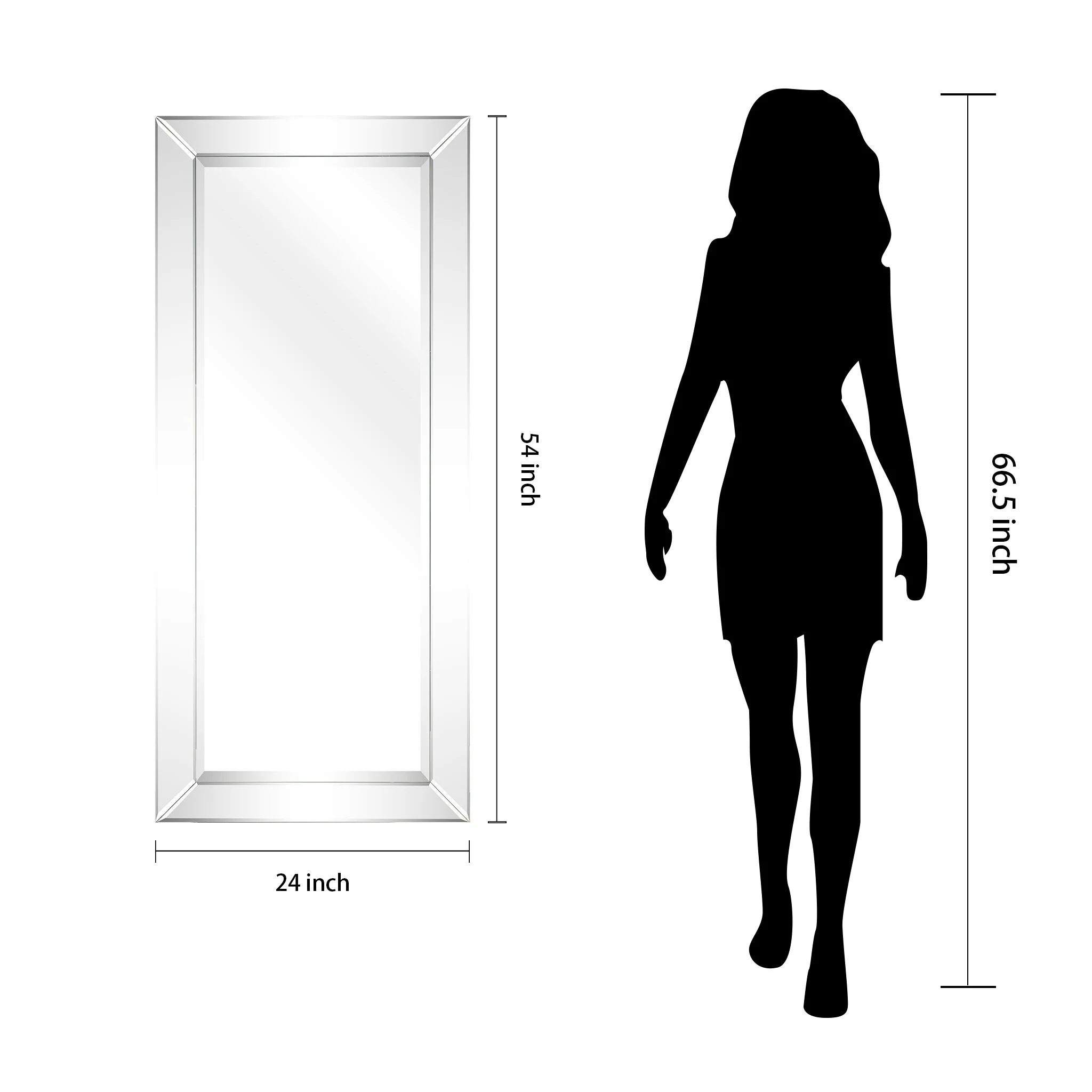 Beveled Rectangular Clear HD Wall Mirror, Bathroom Vanity and Bedroom Mirror, 3 Sizes - Image 14