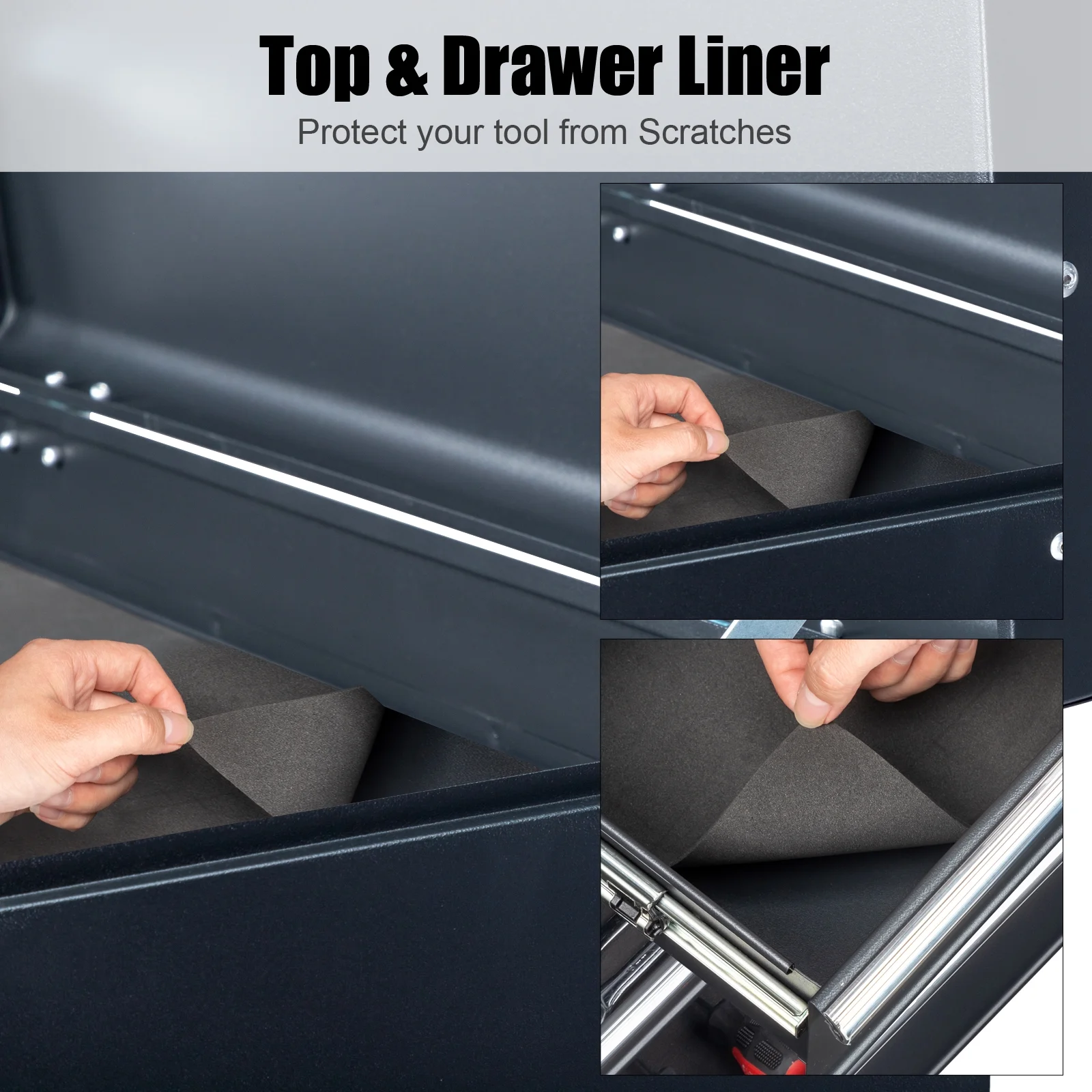 Ktaxon Tool Box, Portable 5 Drawer Steel Toolbox with Top Storage Tray & Carrying Handle, for Garage Trunk Household, Black - Image 15