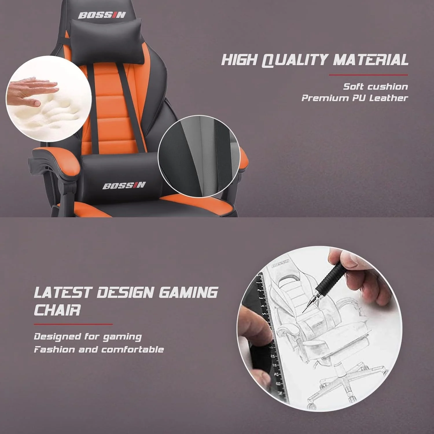 Racing Style Gaming Chair, 300 lbs Big and Tall High Back Computer Chair - Image 48