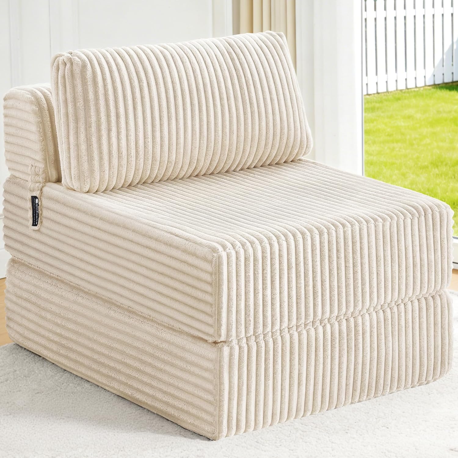 Folding Sofa Bed Convertible 4 in 1 Sleeper Chair Gray Single - Image 15