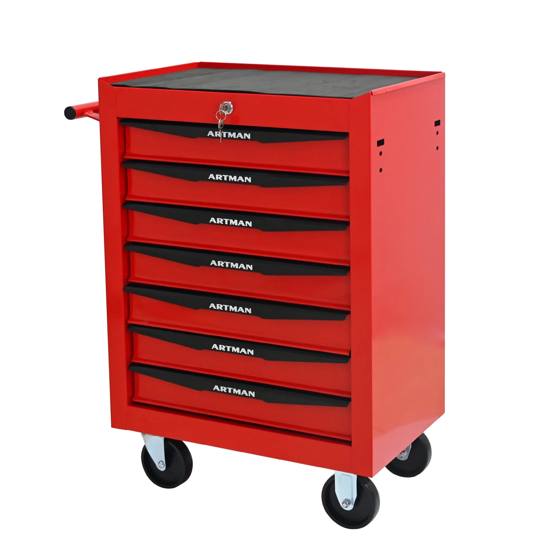 Rolling Steel Tool Chest with 7 Drawers, Ball Bearing Slides & 4-Wheel Mobility - Lockable Storage Cabinet for Workshop or Garage - Image 10