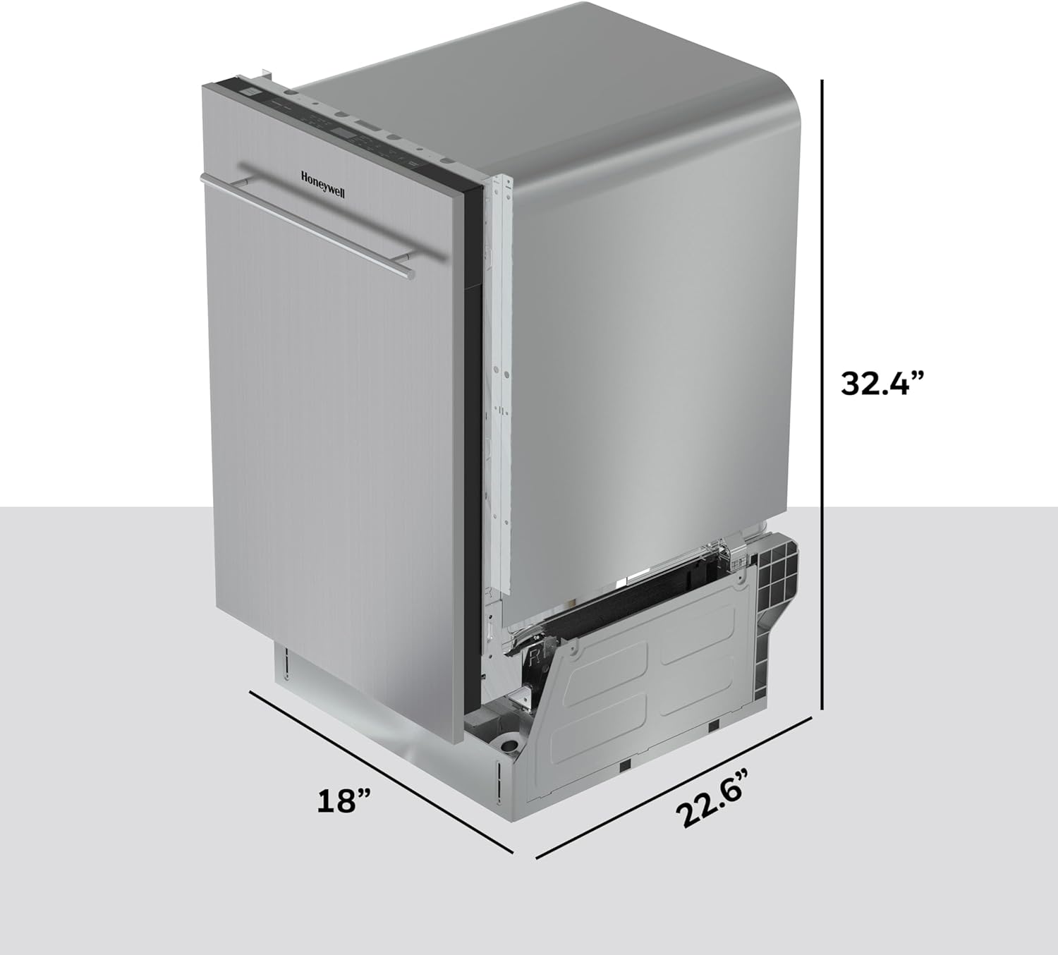 18 Inch Dishwasher with 8 Place settings, 6 Washing Programs, Stainless Steel Tub, UL/Energy Star- Stainless Steel - Image 2
