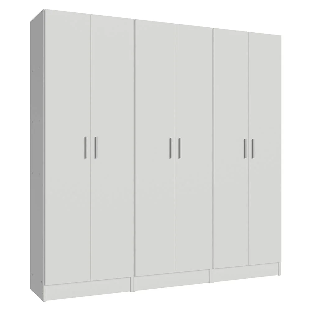 Madesa Garage Set 3 Pantry Storage Cabinet with 15 Utility Shelves 71"L Wooden Organization Unit for Garage - White - Image 2