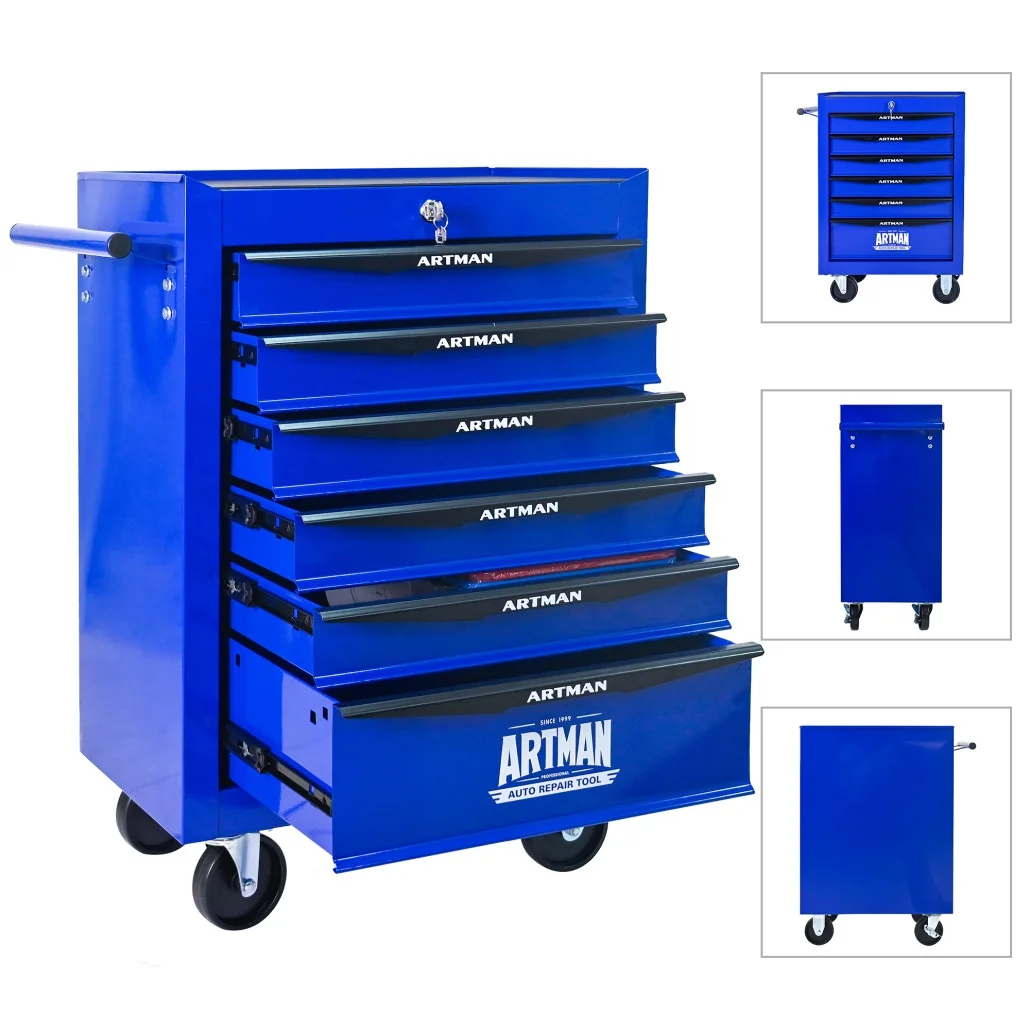 Rolling Steel Tool Chest with 7 Drawers, Ball Bearing Slides & 4-Wheel Mobility - Lockable Storage Cabinet for Workshop or Garage - Image 14