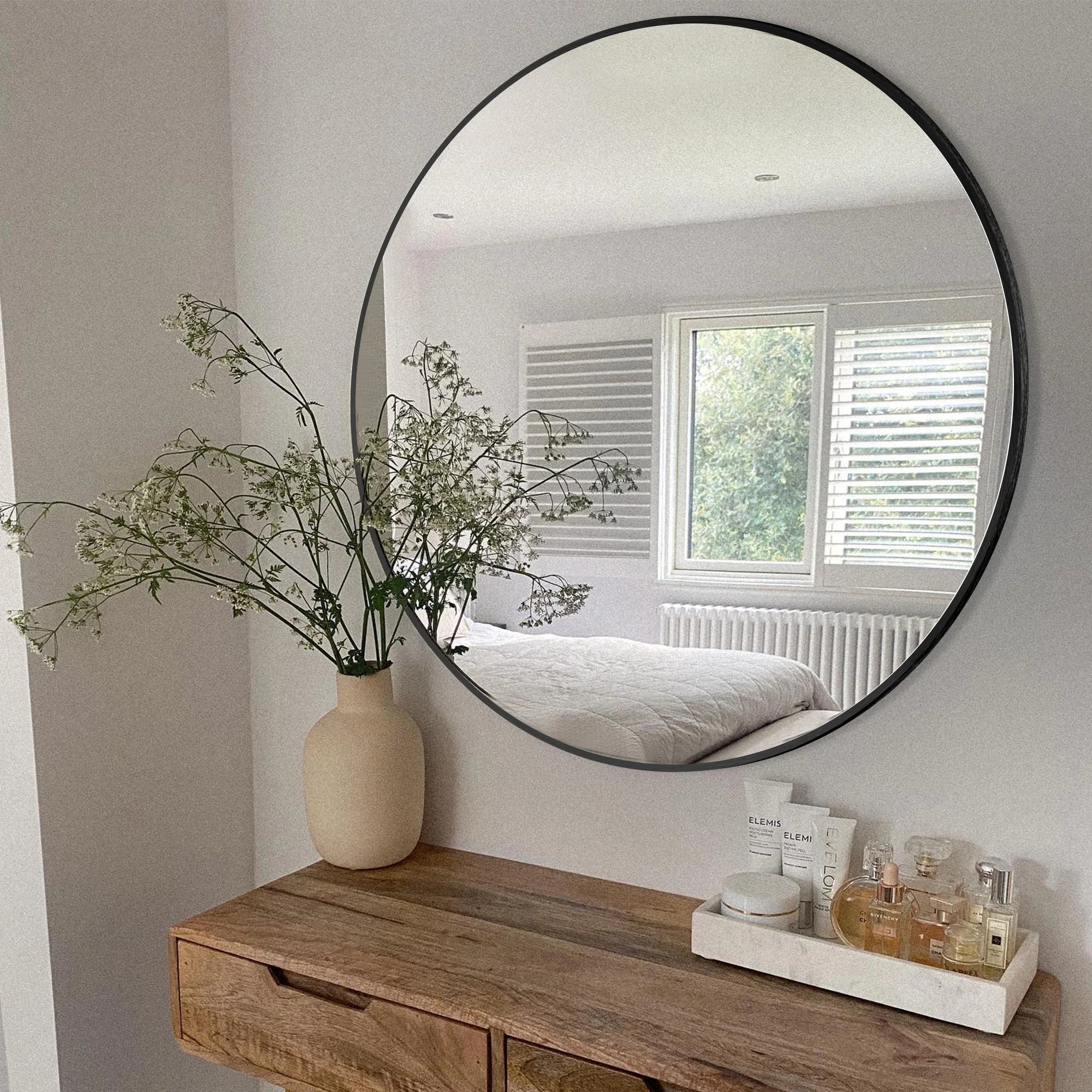 Modern Round Bathroom Vanity Mirror, Wall Mounted Circular Mirror for Bathroom, Bedroom and Home Decor - Image 7