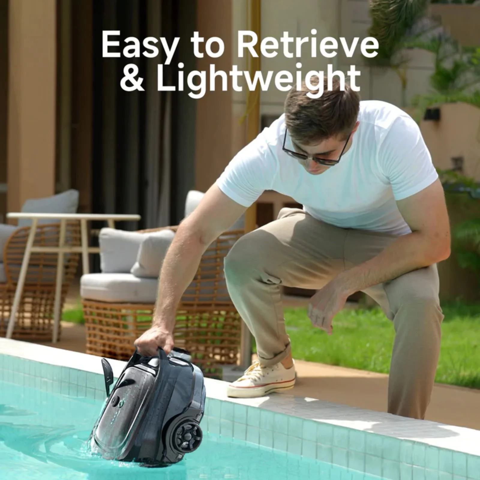 2025 New Upgraded WYBOT A1 Cordless Robotic Pool Vacuum Cleaner - Floor-Only Cleaning for Above Ground Flat-Bottom Pools (Up to 1,076 sq. ft), 120-Min Runtime, Black Green - Image 7