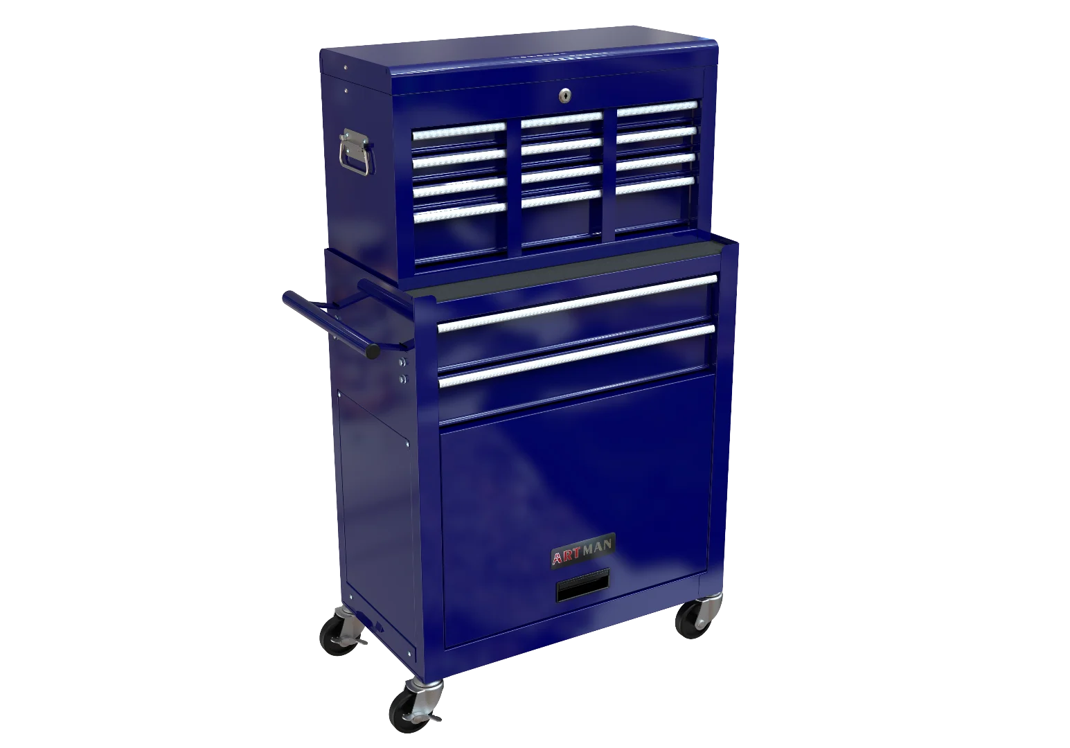 8-Drawer Rolling Tool Chest with Wheels, High Capacity Tool Storage Removable Tool Box Combo, Tool Storage Cabinet with Lockable Drawers, Toolbox for Workshop and Mechanics Garage, Blue - Image 5
