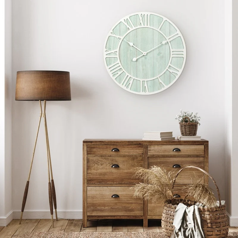 Green Blue Quartz Coastal Wall Clock, Decorative Nautical Wall Clock for Living Room, Bedroom and Home Decor - Image 8