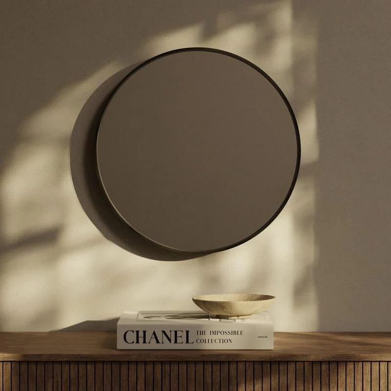Classic Farmhouse Round Wall Mirror, Wooden Frame Decorative Accent Mirror for Living Room, Bedroom and Entryway - Image 58