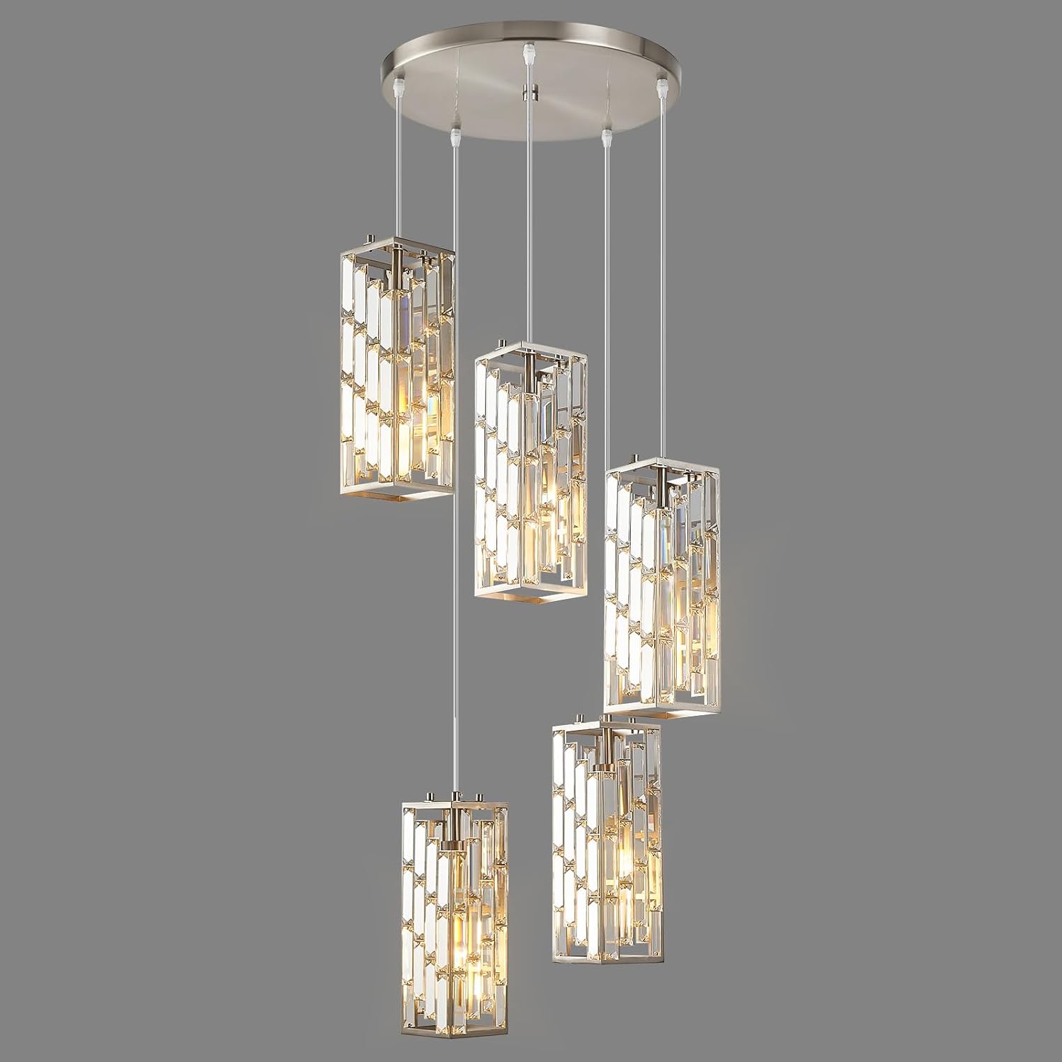 Black Pendant Lighting, Modern Pendant Light, Mini Crystal Chandeliers, Adjustable Pendant Light Fixture for Kitchen Island, Dining Room & Bedroom (3 Pack) - Image 8