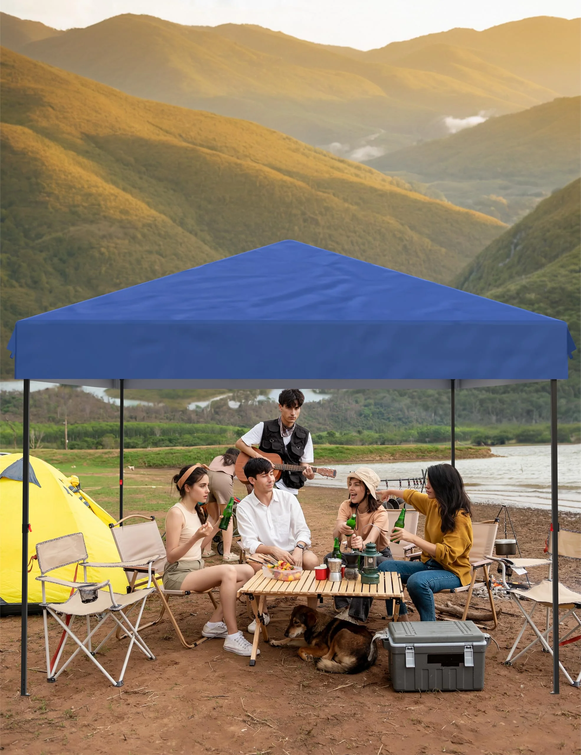 DSstyles 10x10 Ft Pop Up Canopy Tent Easy One Person Set-up, Instant Portable Shelter with 4 Stakes, 4 Ropes, 4 Sandbags for Patio, Outdoor Activities - Image 7