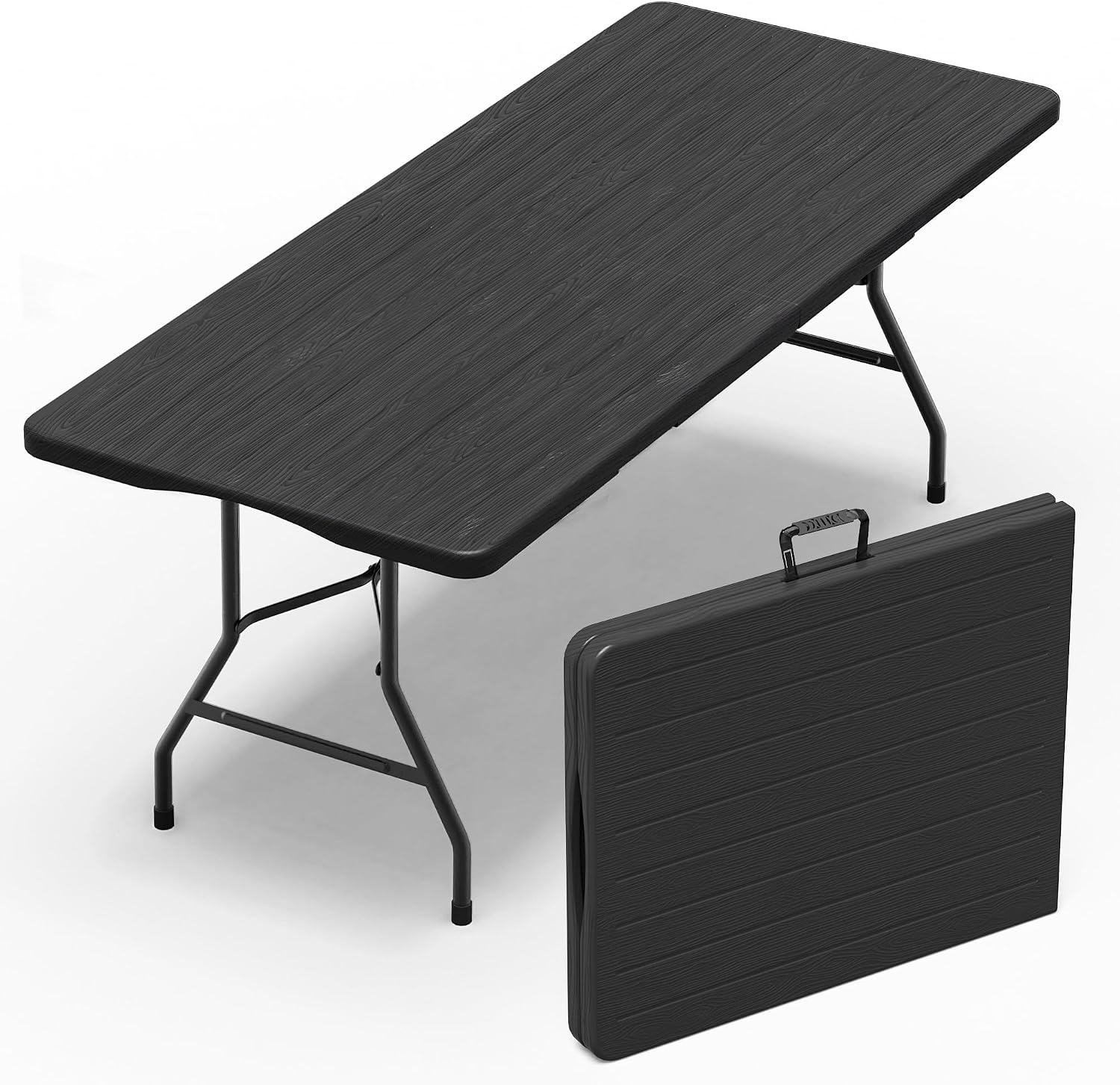6 Foot Folding Table 2 Pack, 6 FT Foldable Plastic Table, Heavy Duty - Image 5