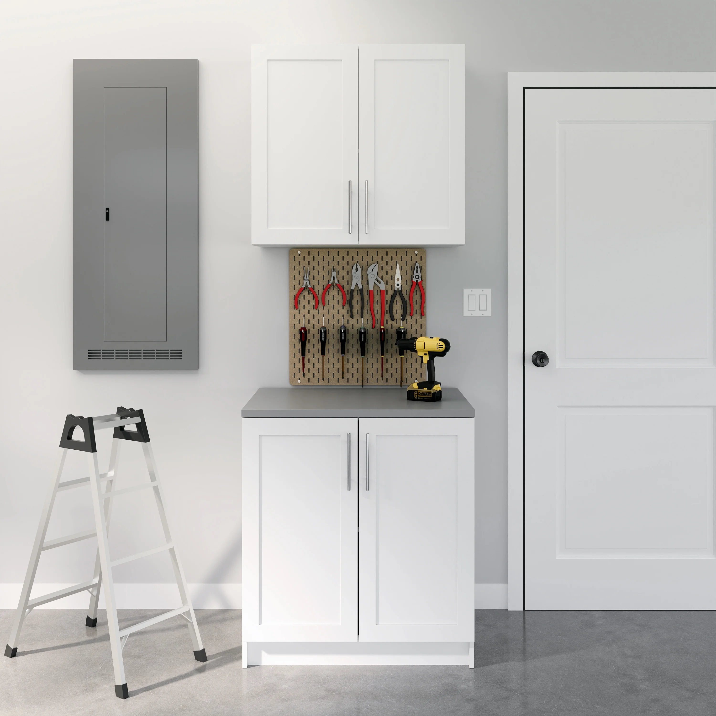 Prepac Elite 32" H Wall Cabinet with Panel Doors, White Storage Cabinet, Bathroom Cabinet, Pantry Cabinet with with 1 Adjustable Shelf 12.75" D x 32" W x 30" H, WSUR-1003-1 - Image 9
