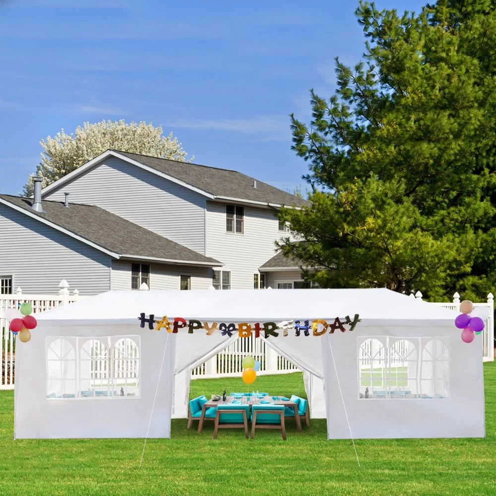10'x30' Outdoor Party Tent with 8 Removable Sidewalls, Waterproof Canopy Patio Wedding Gazebo, White - Image 7