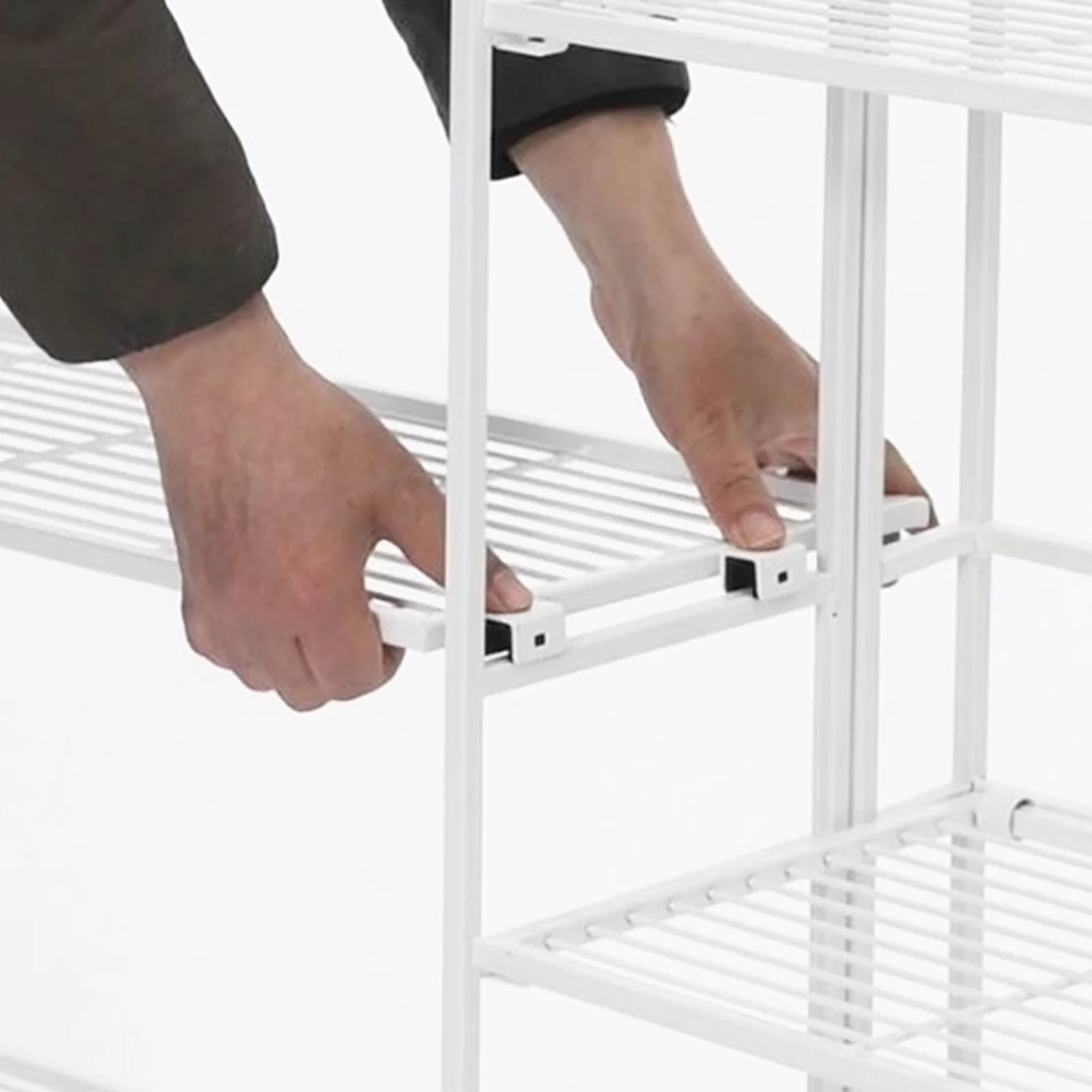 Xtra Storage Wide Folding Shelves w/Three Deluxe Extensions in White Metal - Image 3