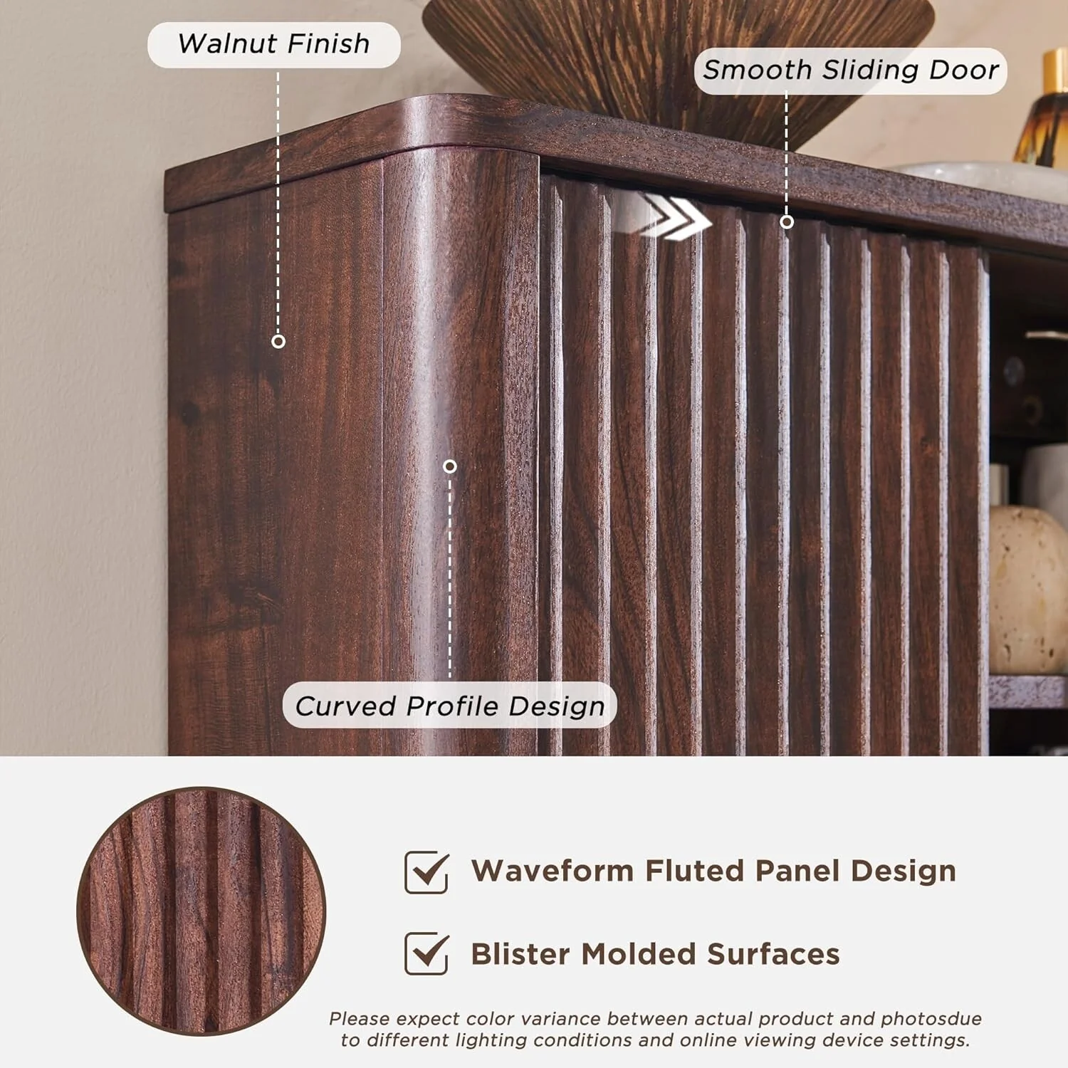 Modern Bathroom Wall Cabinet, Wall Mounted Medicine Storage Organizer with Shelves for Home Organization - Image 12