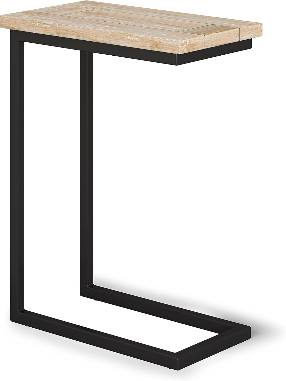 18" Wide Solid Wood C-Side End Table, Dark Cognac Brown - Image 2