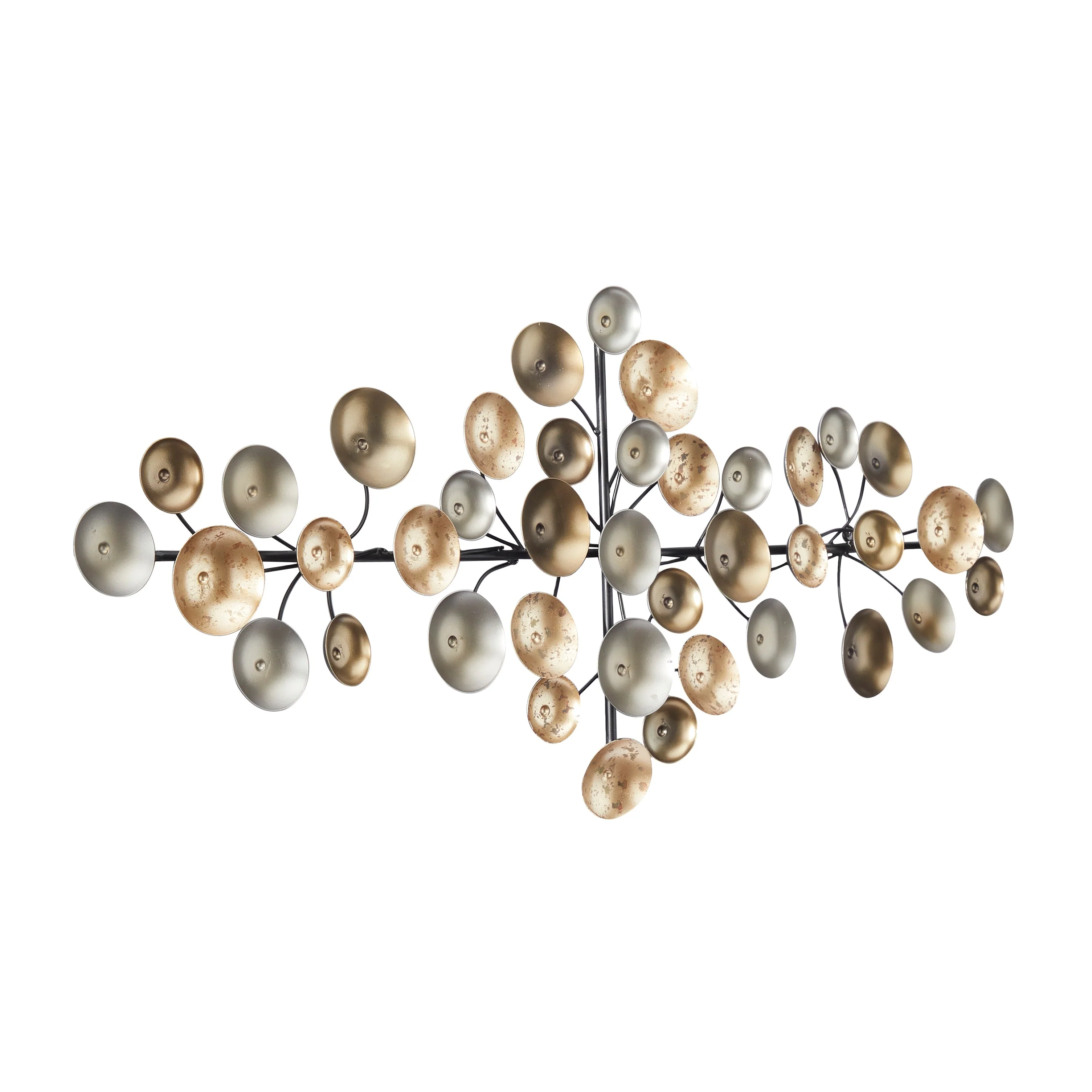 Gold Metal Plate Wall Decor with Textured Pattern, Decorative Wall Art - Image 3