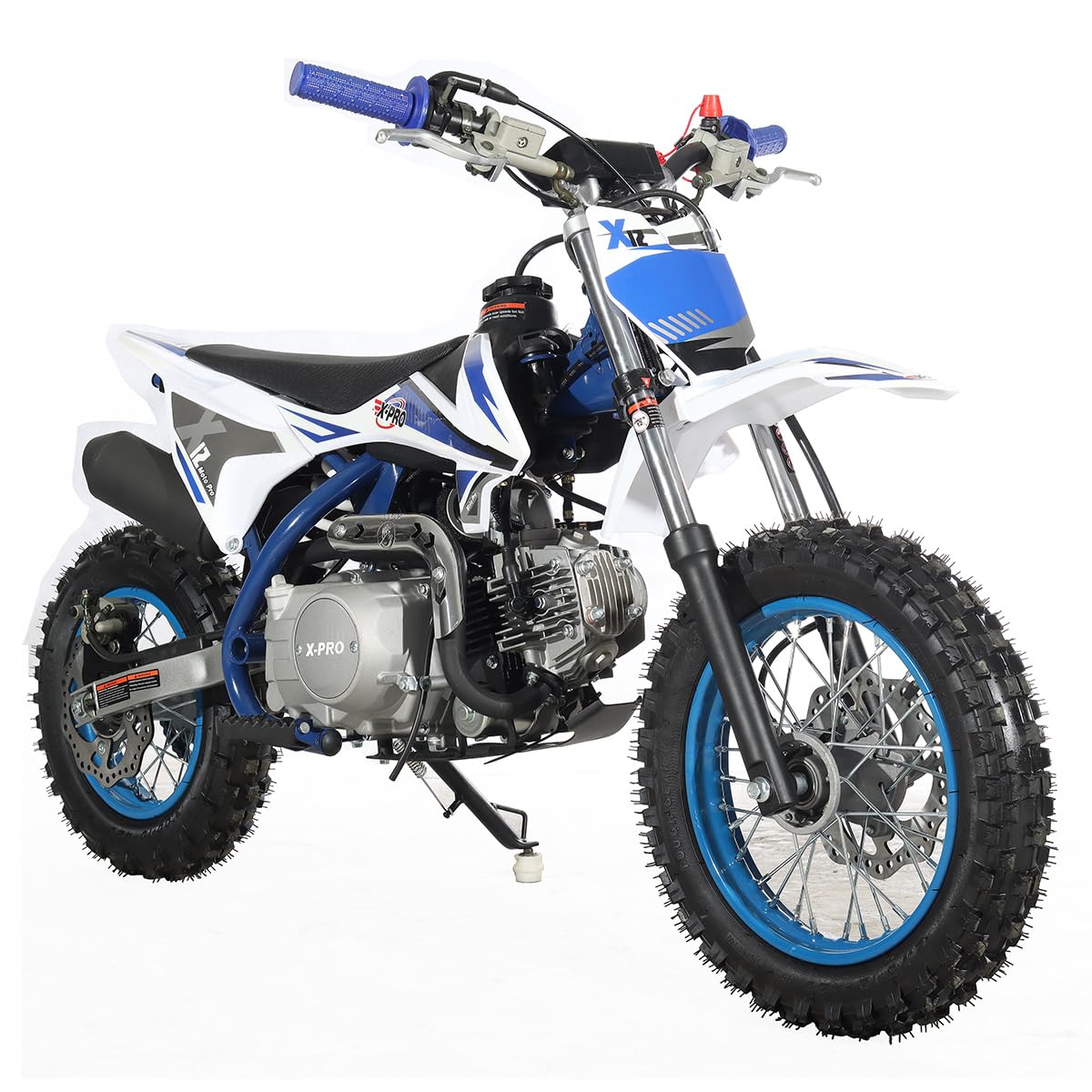 110cc Dirt Bike, Gas Powered Pit Bike with Automatic Transmission, Electric Start, 12"/10" Tires, Off-Road Dirt Bike for Youth(Blue) - Image 4