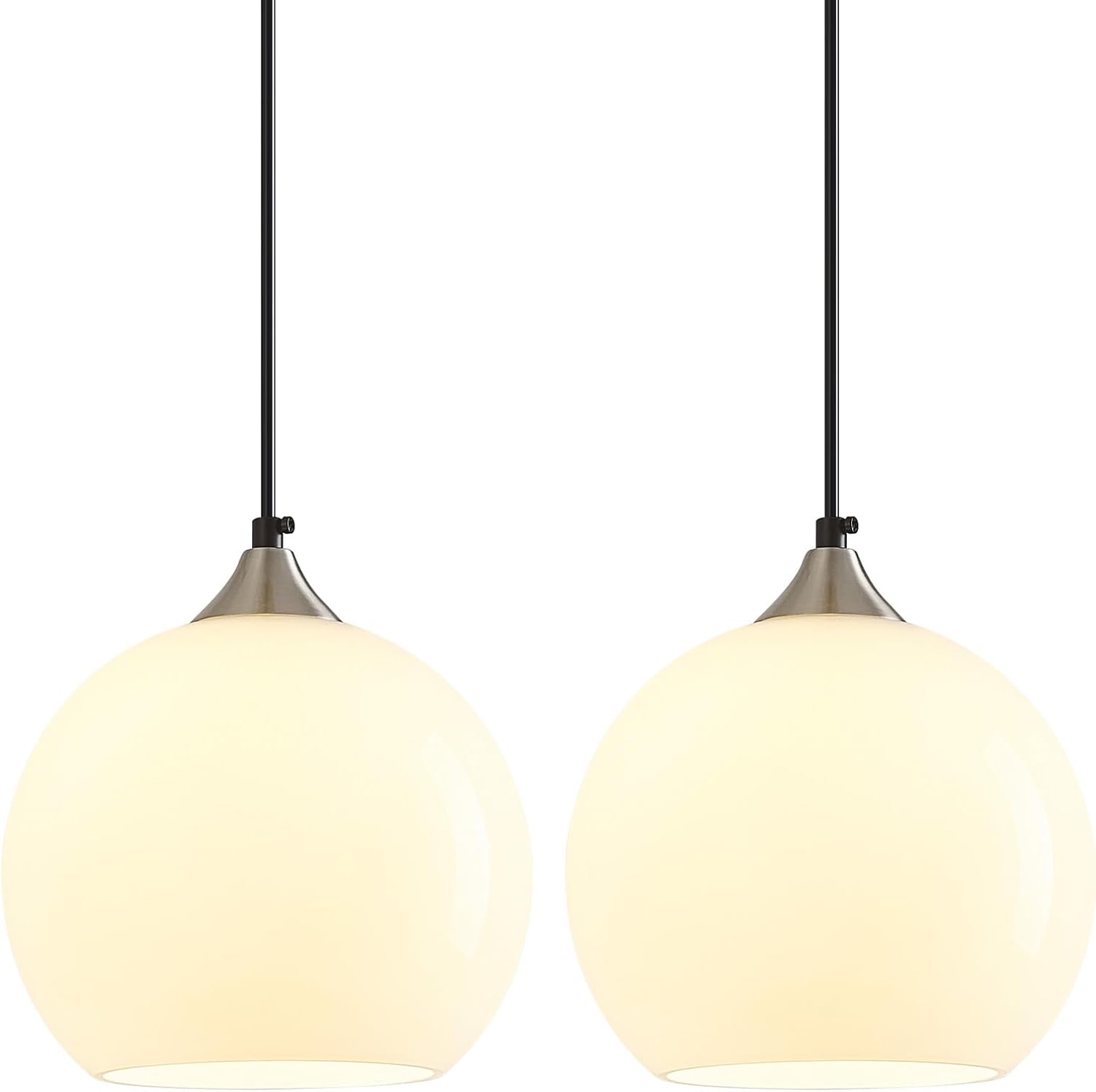 Amber Pendant Lights Kitchen Island 3 Pack, 5.9 in Seeded Glass Globe - Image 77