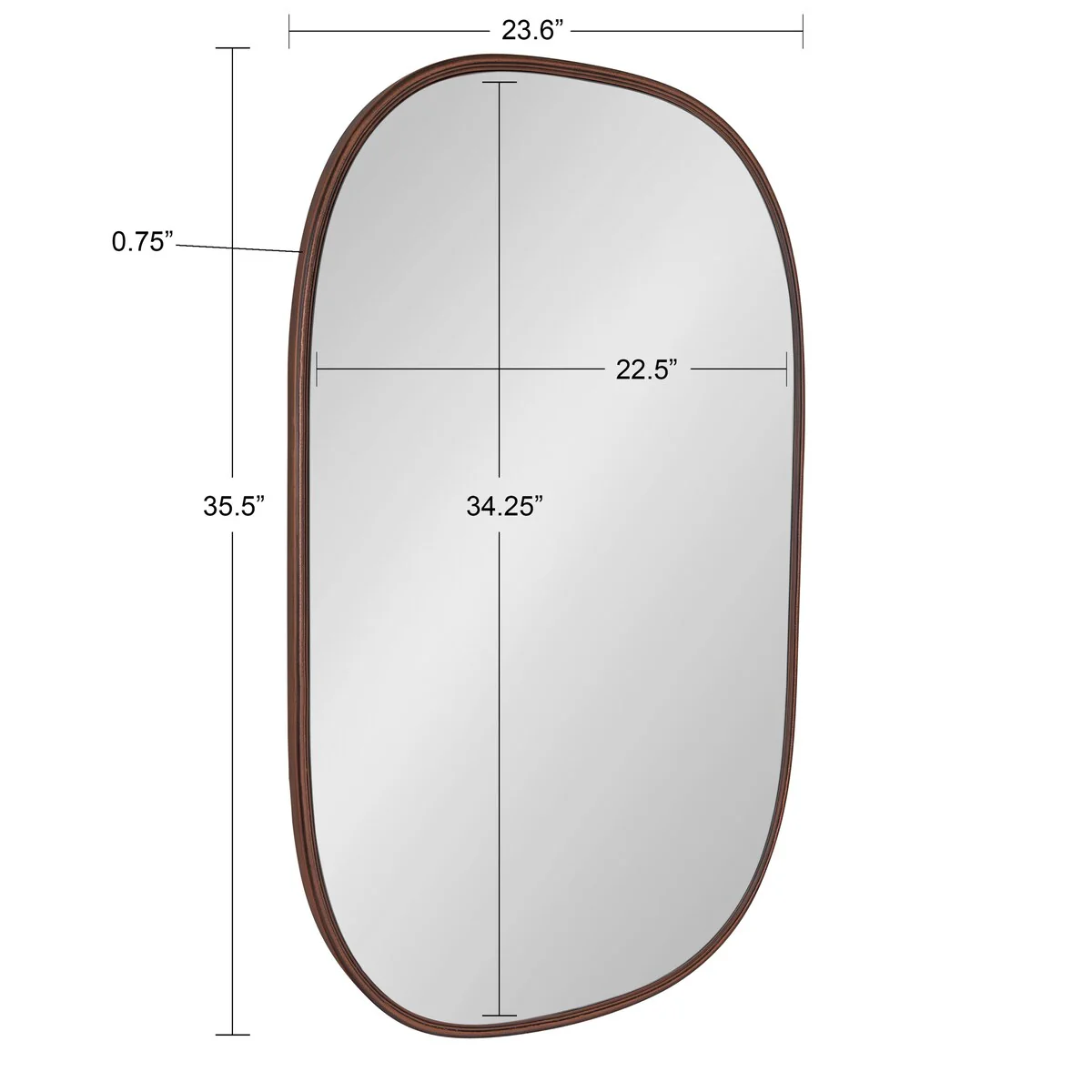 Modern Capsule Framed Wall Mirror, Decorative Oval Accent Mirror for Living Room, Bedroom and Entryway - Image 60