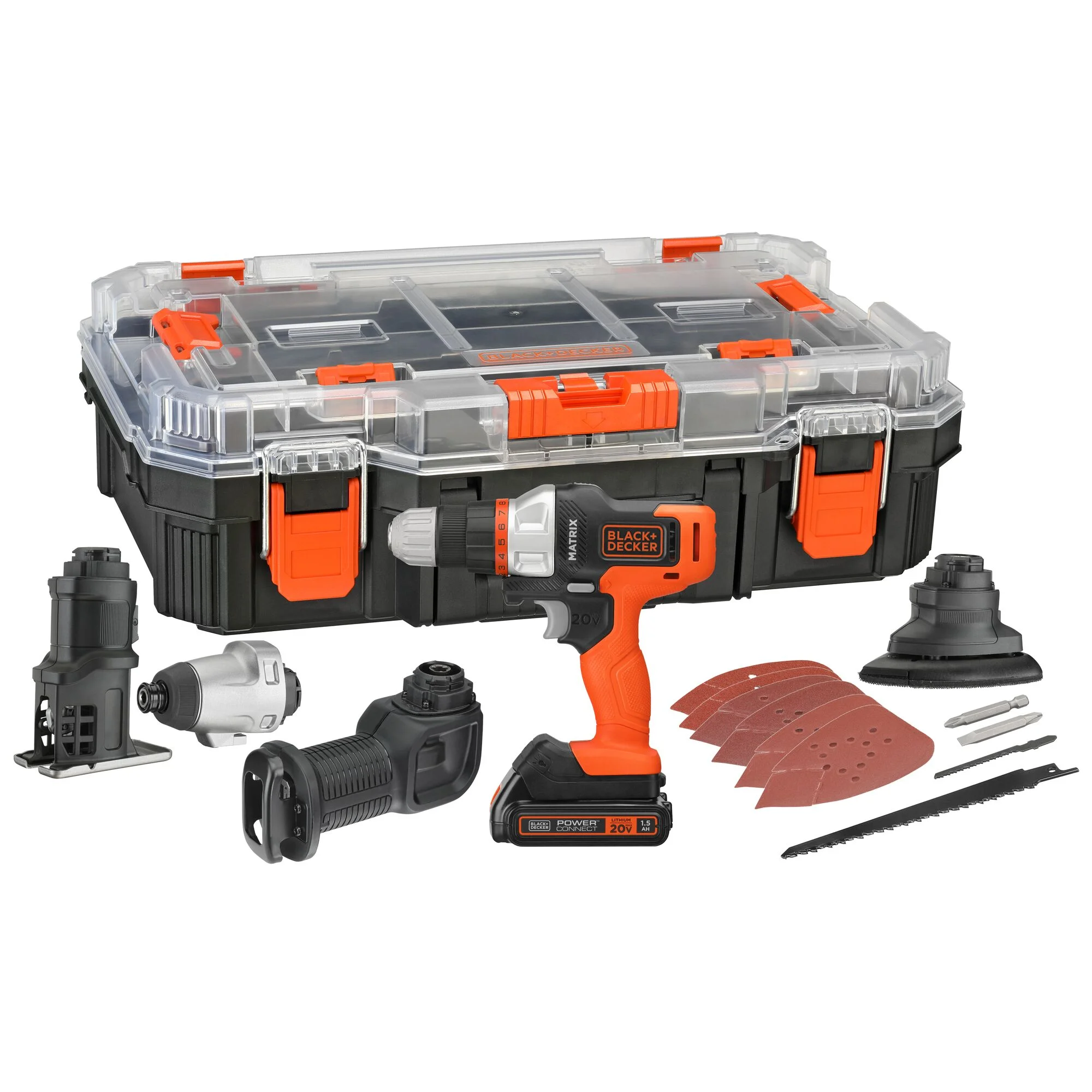 BLACK+DECKER MATRIX 20V MAX* Cordless 4-Tool Combo Kit with Storage (BDCDMT1204KITC1) - Image 8
