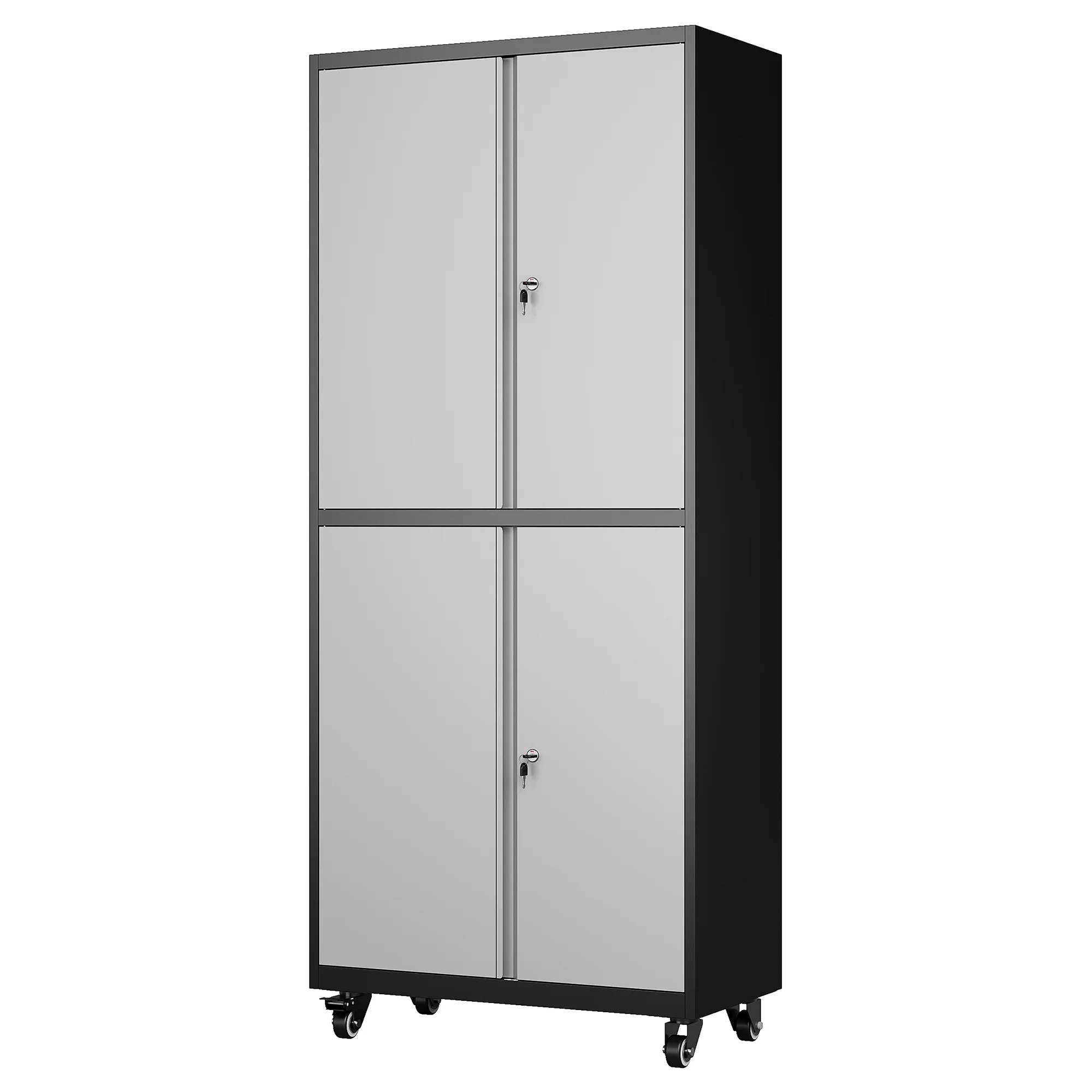 AUHUP 73" Rolling Garage Storage Cabinets with 3 Adjustable Shelves, Metal Storage Cabinet with Wheels, Black Gray Tool Cabinet for Garage,Home,Warehouse,Workshop - Image 12