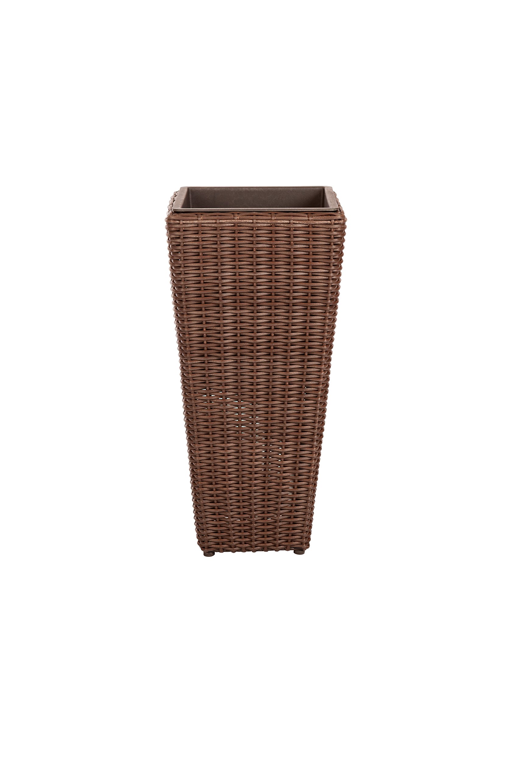 All-Weather Wicker Planter Set with Liners, Outdoor Decorative Garden Plant Pots for Patio, Deck & Balcony - Image 4