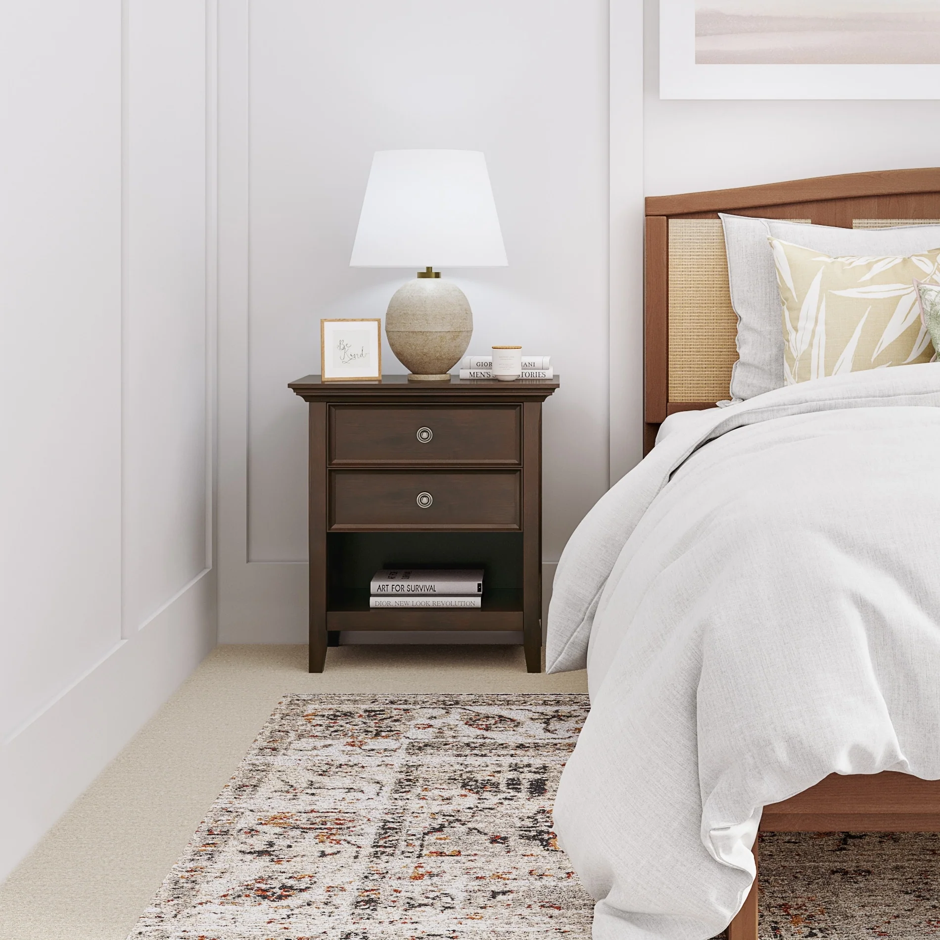 24 Inch Wide Solid Wood Nightstand, Bedside Table and Bedroom End Table - Image 9
