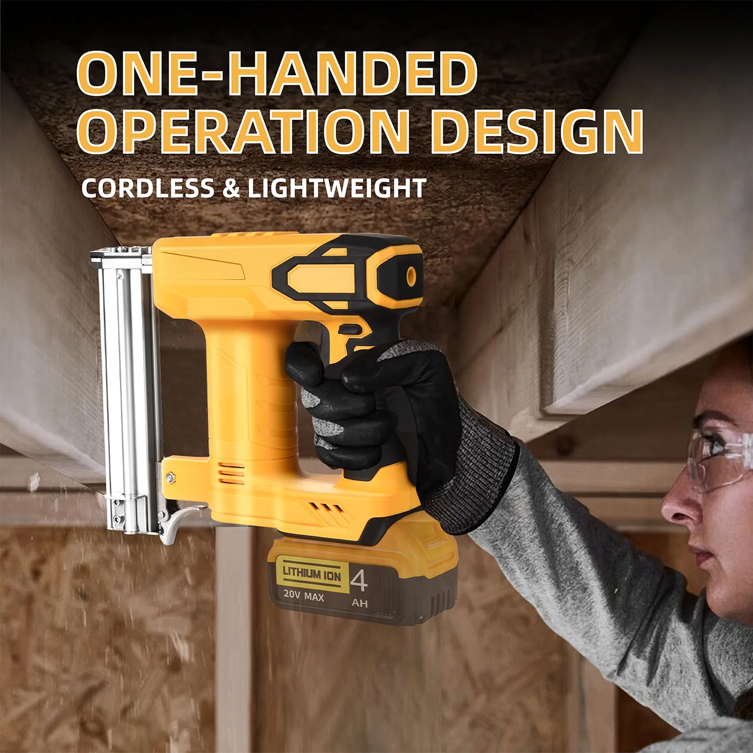 18 Gauge Brad Nailer Compatible with Dewalt 20V MAX Battery(NO Battery), Narrow Crown Stapler, 2 in 1 Cordless Nail Gun with 1000 Nails and 1000 Staples for Home Improvement, DIY and Woodworking - Image 10