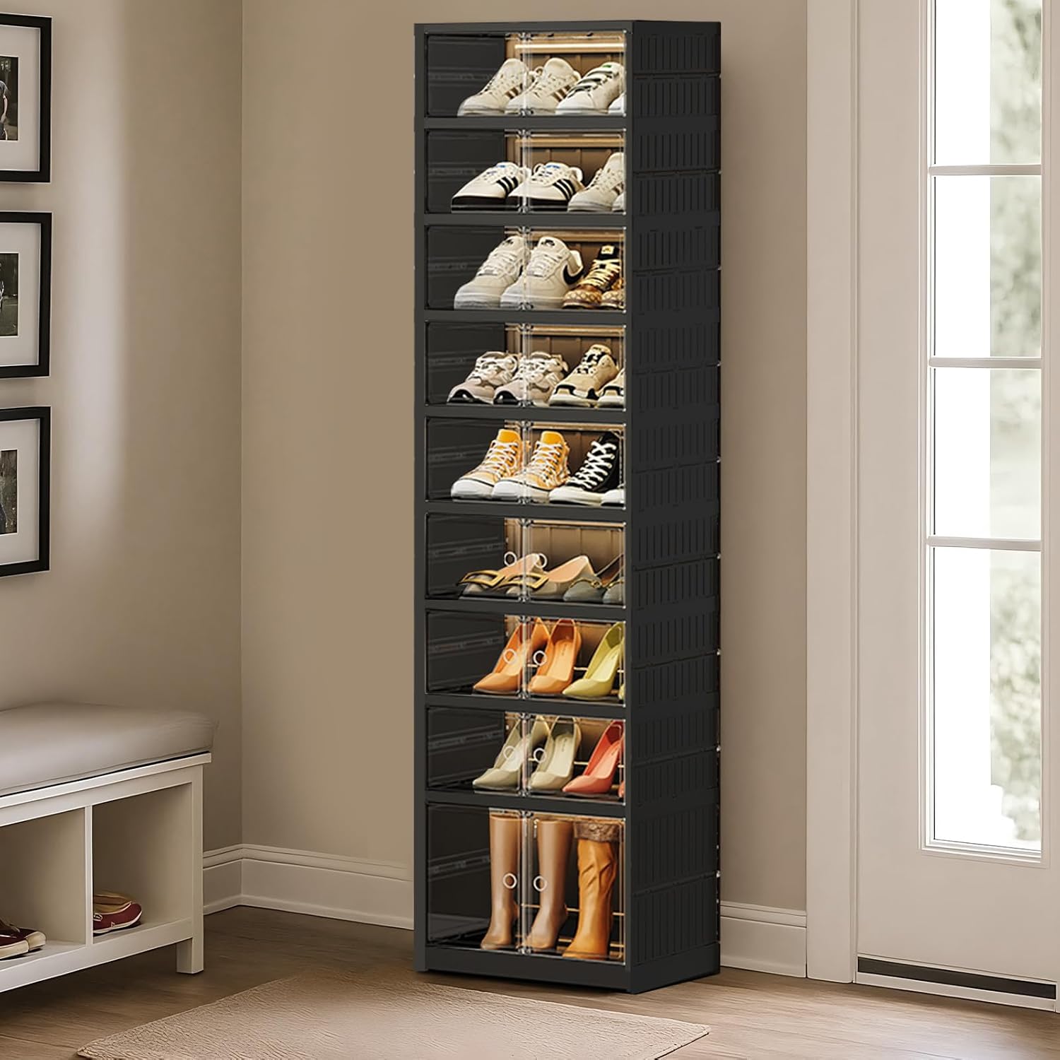 Shoe Rack Organizer for Entryway, 9 Tiers, 18 Pairs, 17.3" Wide - Image 6