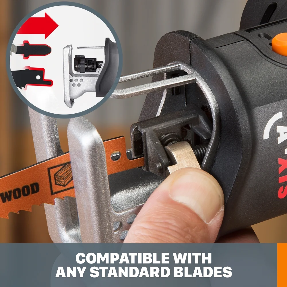 Worx WX550L 20V Power Share Axis Cordless Reciprocating & Jig Saw (Battery & Charger Included) - Image 3