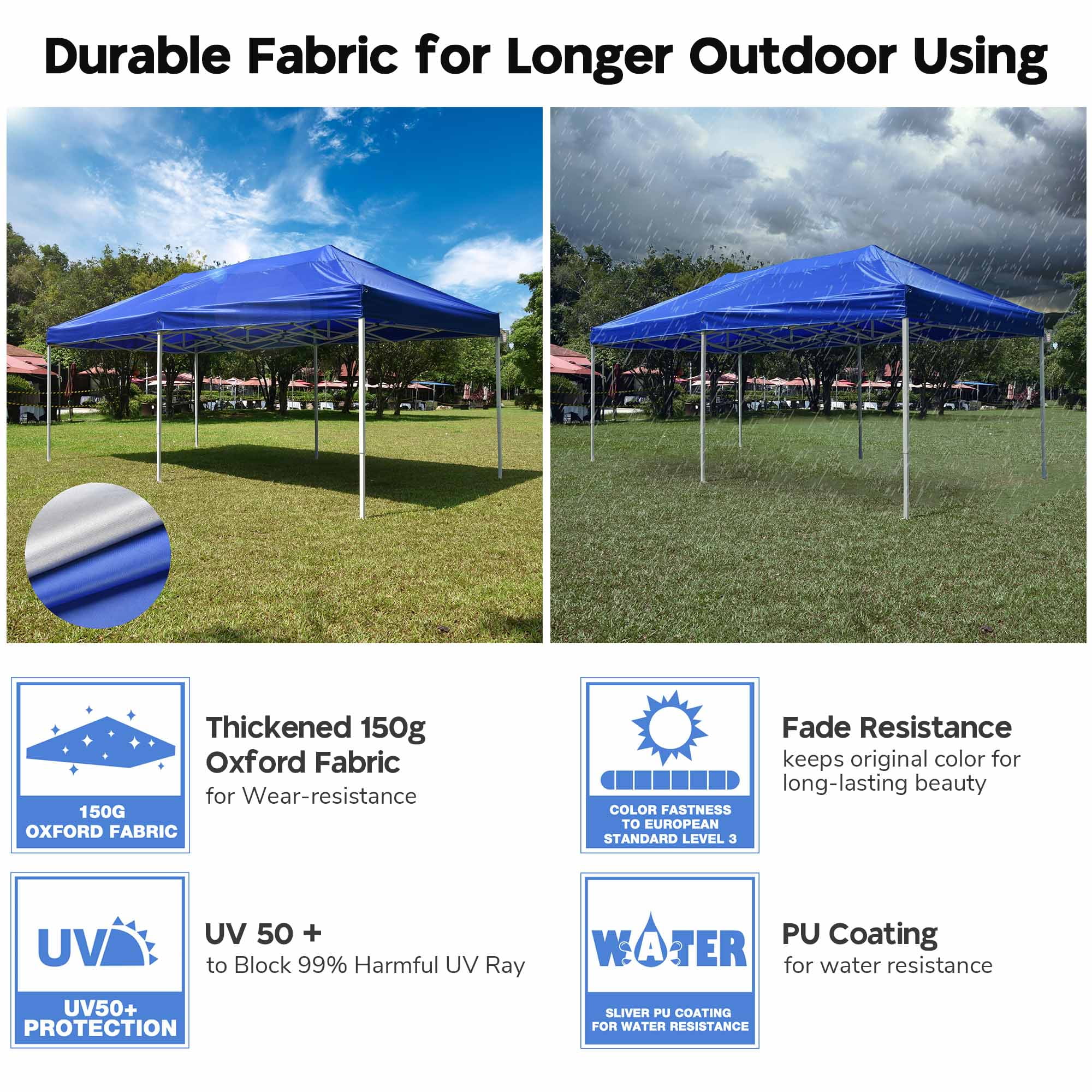 InstaHibit 10x20Ft Replacement Pop up Canopy Top Sunshade Cover Outdoor Patio - Image 65