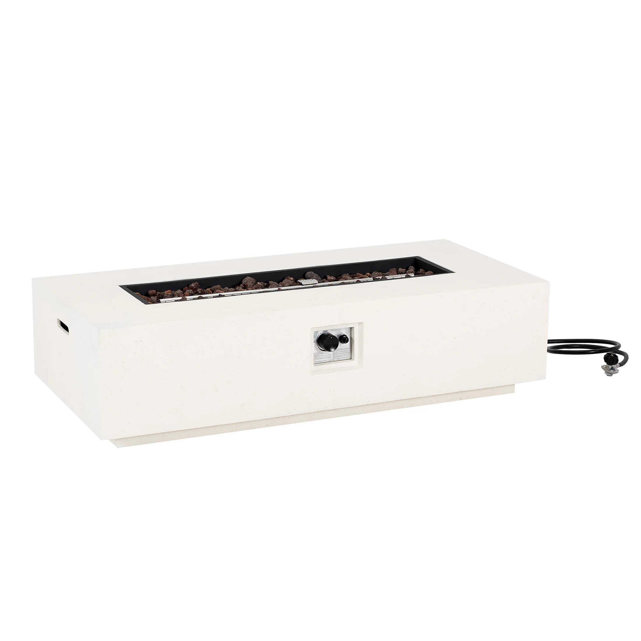 Christopher Knight Home Modern Outdoor 56" Rectangular Propane Fire Pit, 50,000 BTU, White MGO, (No Tank Cover) - Image 10