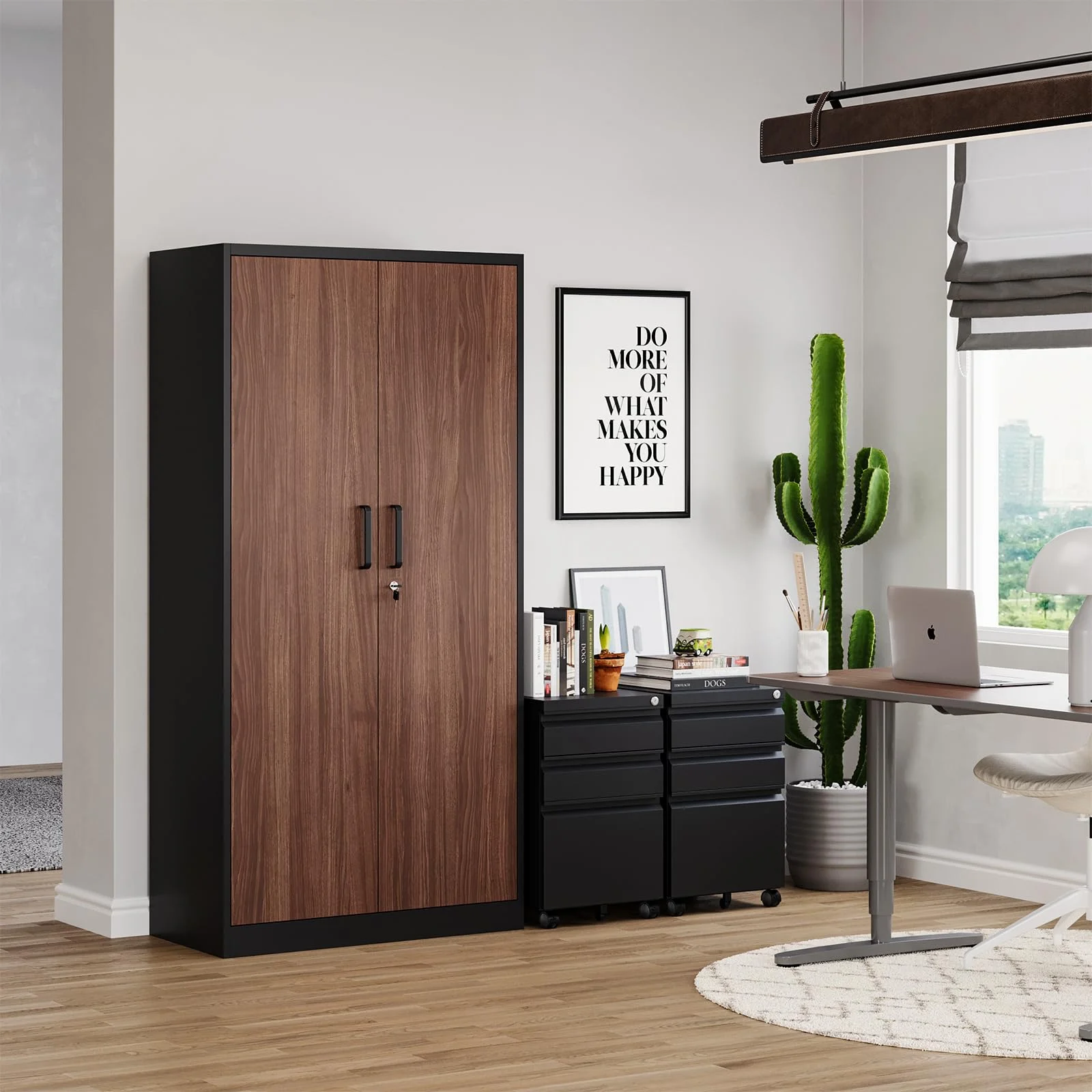 STANI Metal Storage Cabinet with Locking Doors, Garage Lockable Steel Cabinets with 4 Doors and 5 Shelves for Home, Garage, Pantry Workshop Warehouse - Image 17