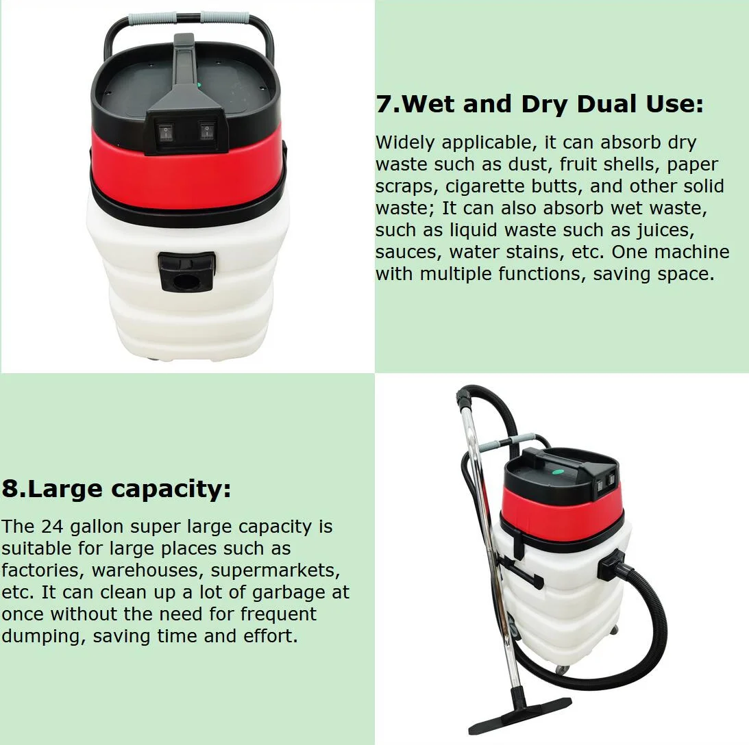 Techtongda 24 Gallon Industrial Wet and Dry Vacuum Cleaner Commercial Water Suction Machine 2-motors - Image 16