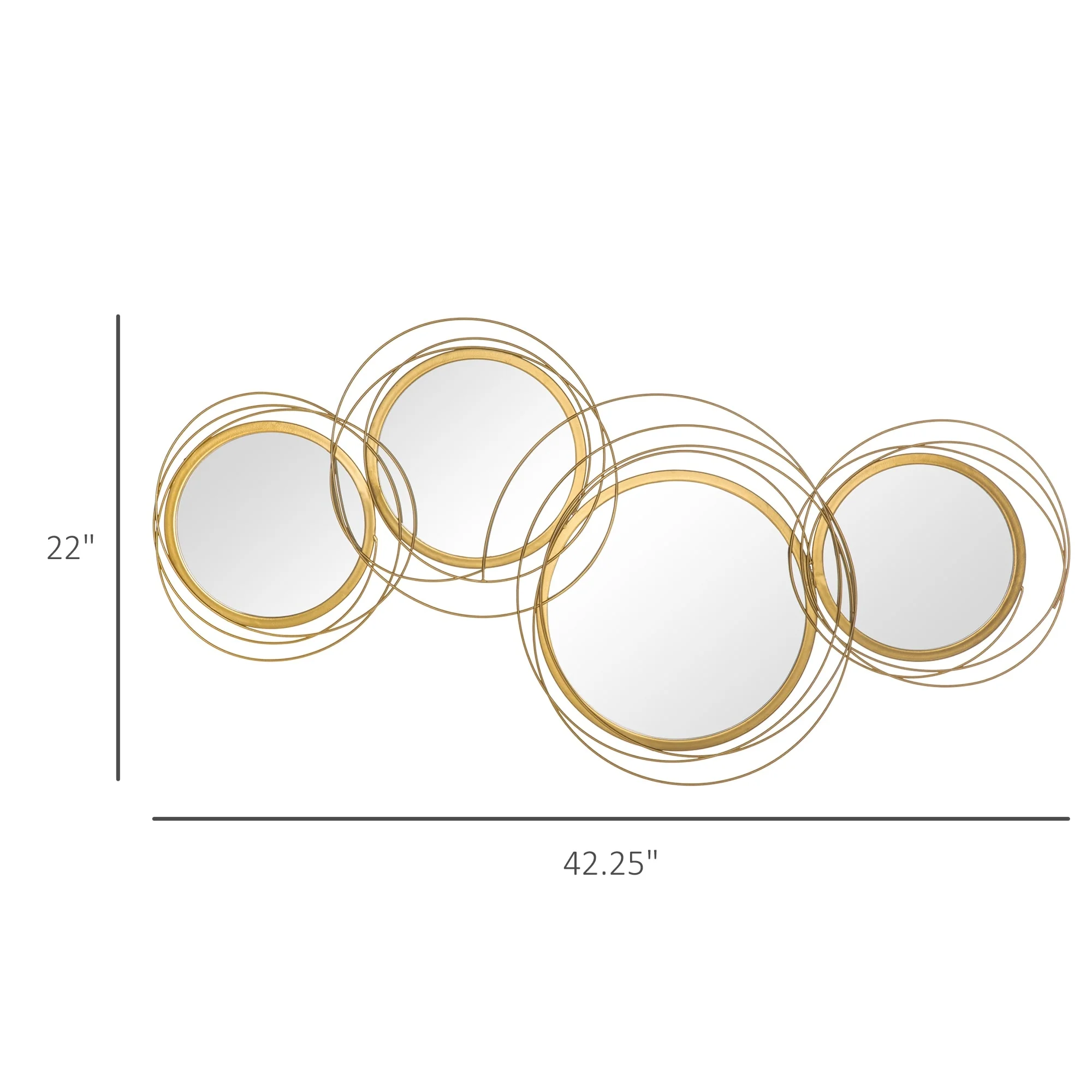 Modern Gold Metal Wall Art with Mirror, Decorative Hanging Wall Sculpture for Living Room, Bedroom and Dining Room - Image 3