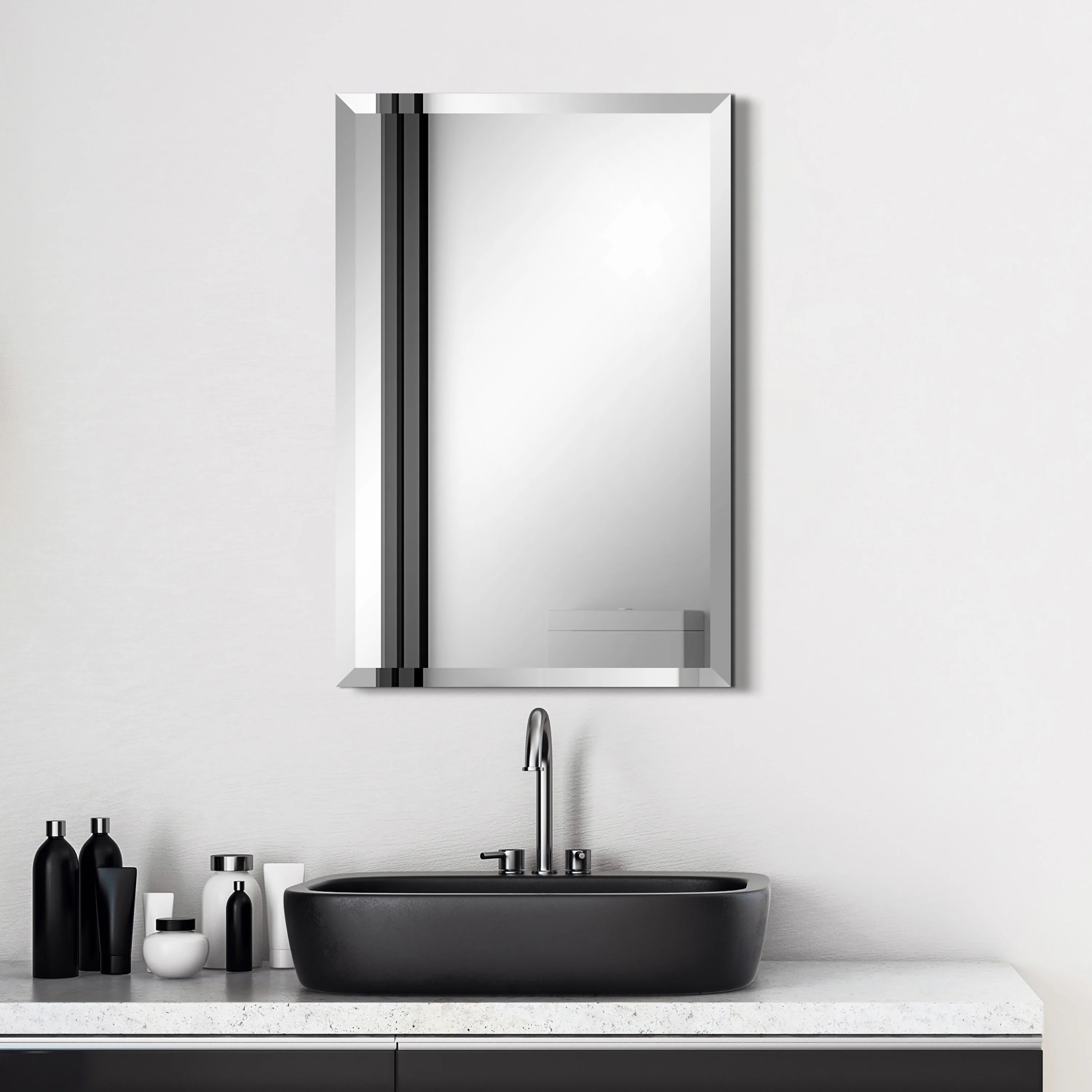 Frameless Beveled Prism Wall Mirror, Clear Square or Rectangular Decorative Mirror for Bathroom, Bedroom and Home Decor - Image 9