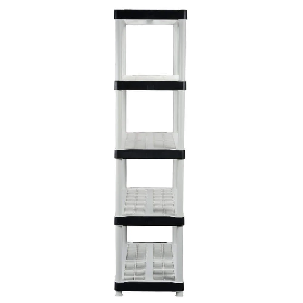 5-Tier Easy Assembly Multi-purpose Plastic Garage Storage Shelving Unit in Gray (36 in. W x 72 in. H x 18 in. D) - Image 4
