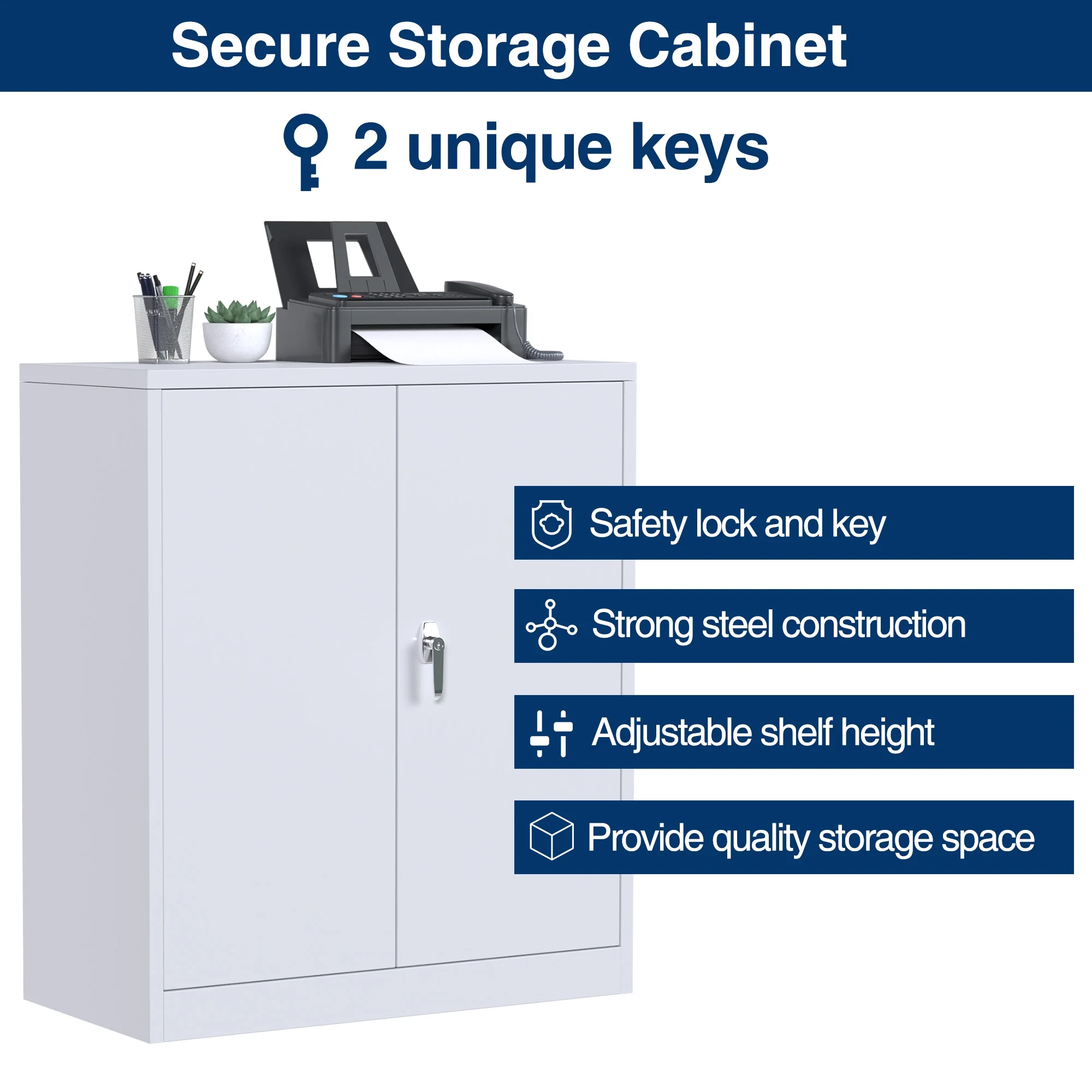 Aobabo Metal Storage Cabinet with Lock & Pegboard,Garage Storage Cabinet with 5 Adjustable Shelves,Tool Storage Cabinets for Home Office Garage,Assembly Required,Black - Image 60