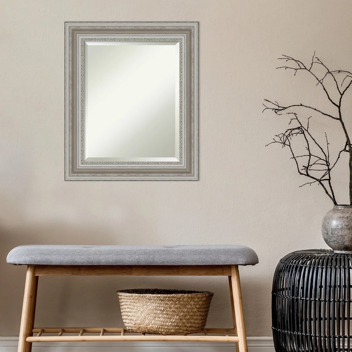 Beveled Bathroom Wall Mirror, Silver Frame Decorative Vanity Mirror for Bathroom, Bedroom and Entryway - Image 23